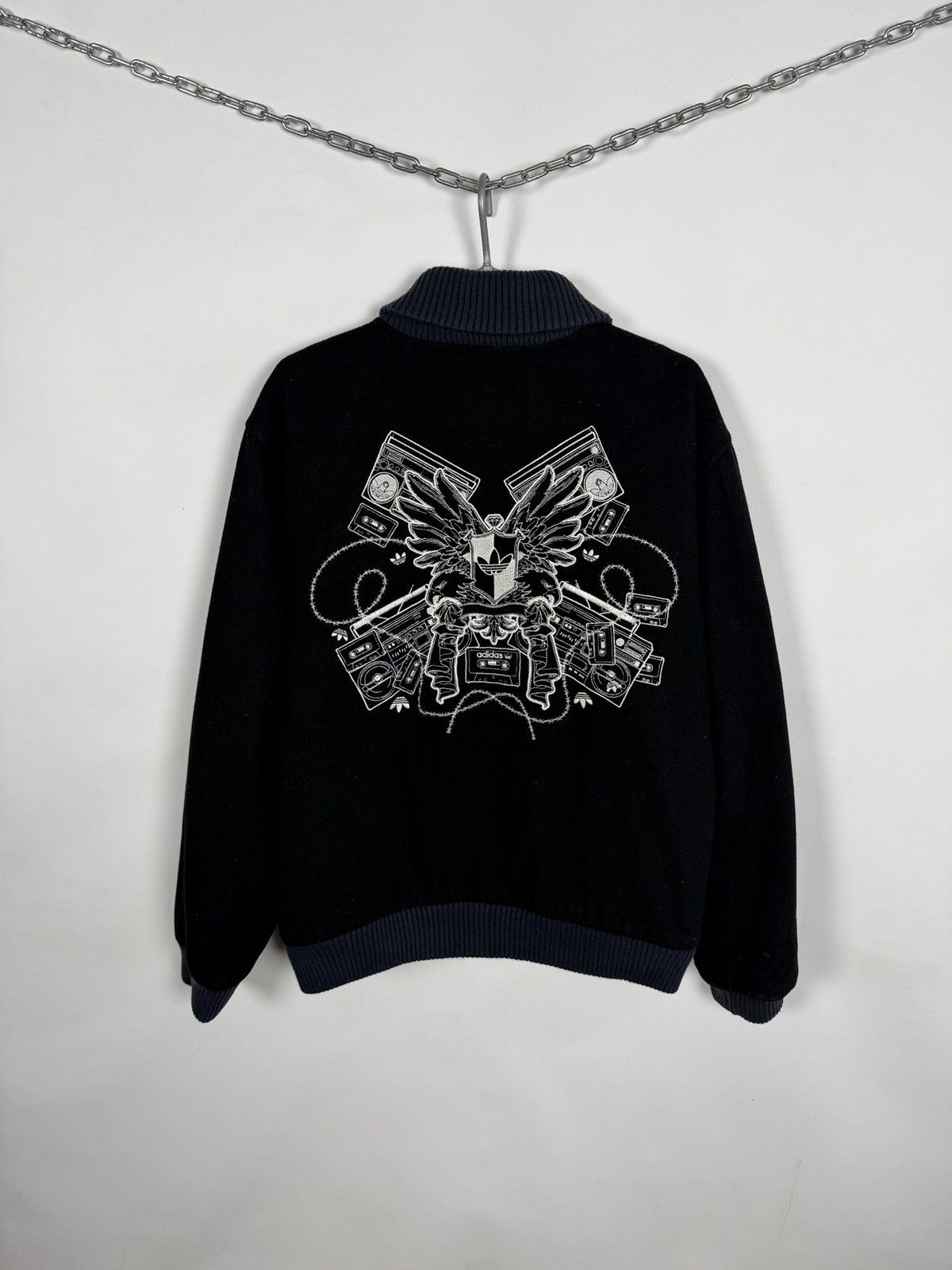 Adidas Adidas Originals Y2K Varsity Bomber Wool Jacket Snap Buttons Size US L / EU 52-54 / 3 - 13 Thumbnail