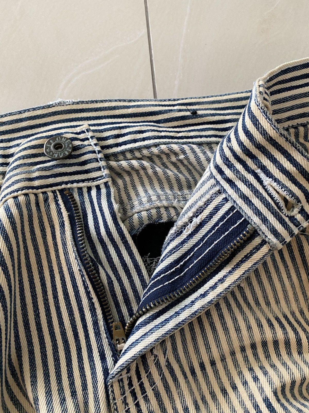 Hysteric Glamour × Japanese Brand × Vintage Vintage Clone jeans patchwork striped jail rare design Size US 32 / EU 48 - 11 Thumbnail