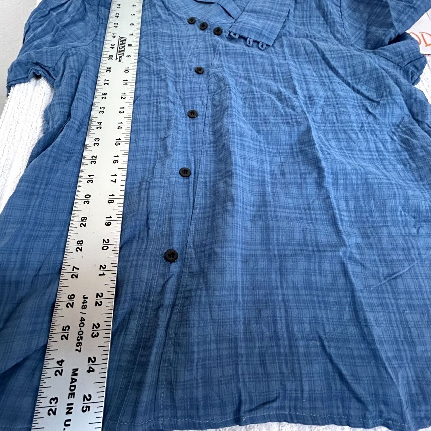 Nique VINTAGE E-Retro Womens Blue Plaid Button-Up Blouse Top With Unique Collar Size XXL New Size XXL / US 16-18 / IT 52-54 - 7 Thumbnail