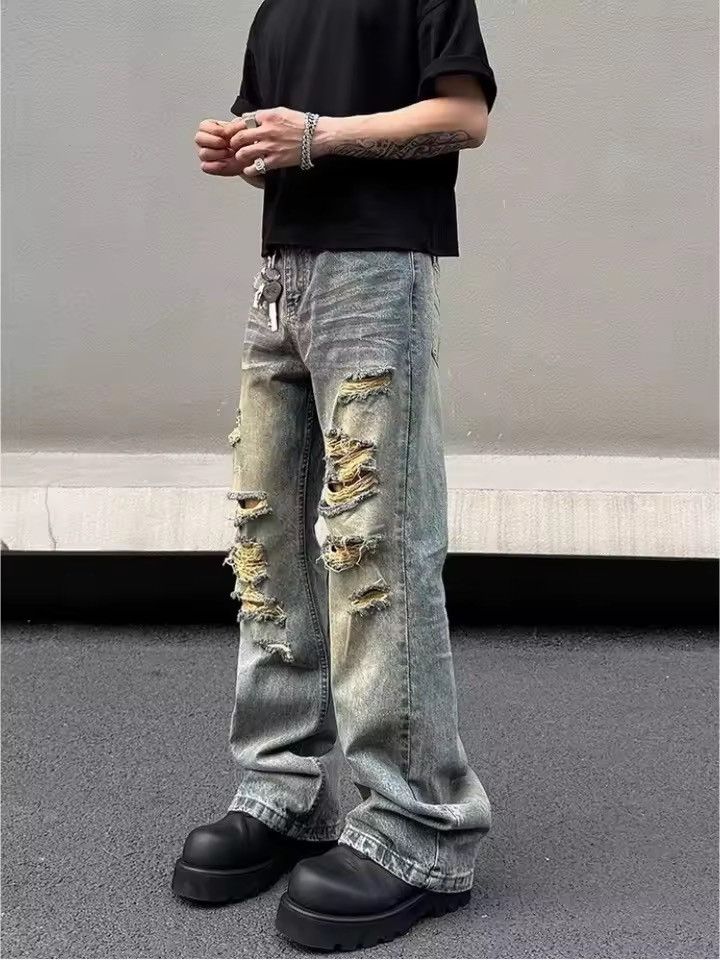 Jean DISTRESSED Denim Jeans, Ripped Jeans Size US 26 / EU 42 - 6 Thumbnail