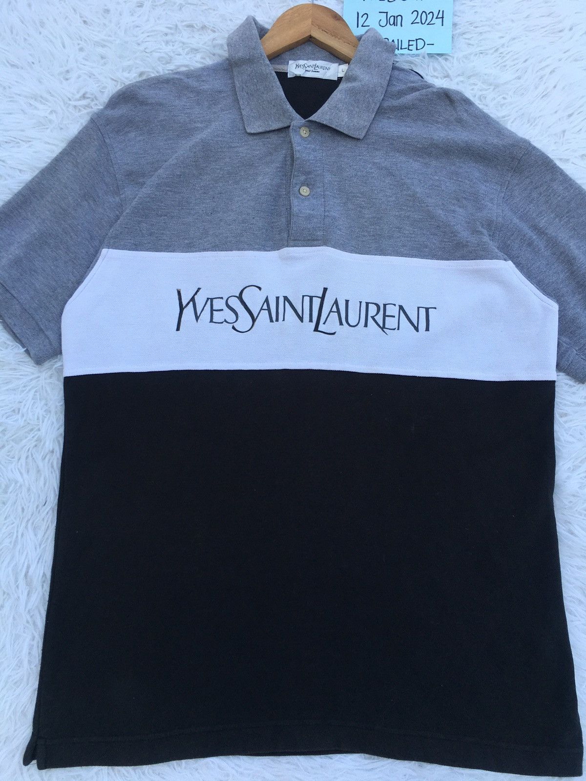 Yves Saint Laurent Rare Vintage Yves Saint Laurent Ysl Spellout Tshirt Size US L / EU 52-54 / 3 - 6 Thumbnail