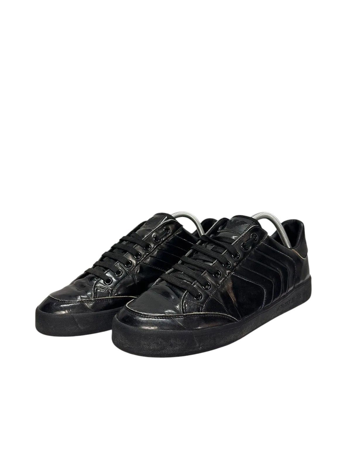 Vintage Armani Black Leather Sneakers Low Top 42.5