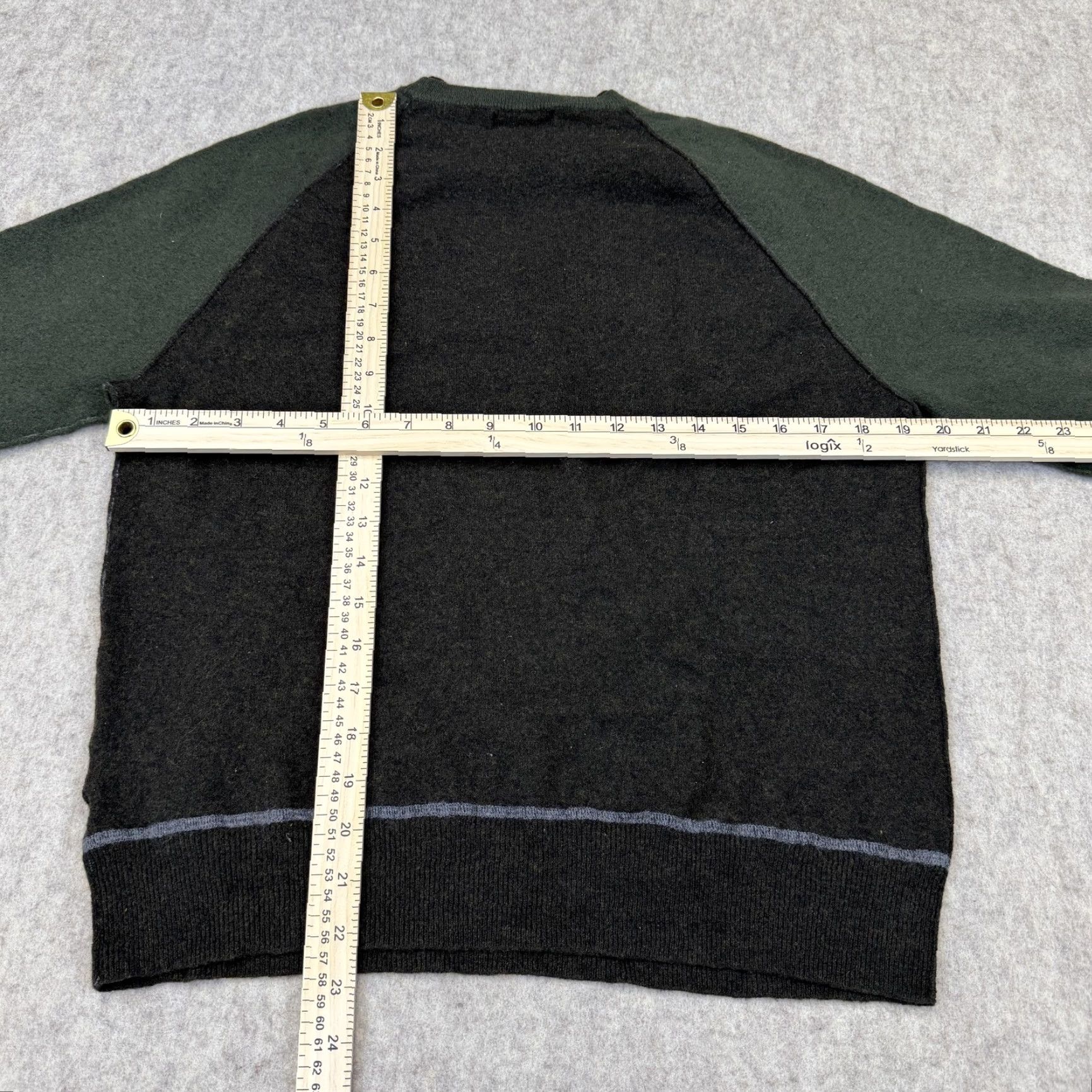 Banana Republic Banana Republic Sweater Mens XL Gray Green Lambswool Cashmere Crewneck Raglan Knit Pullover Regular Size US XL / EU 56 / 4 - 6 Thumbnail
