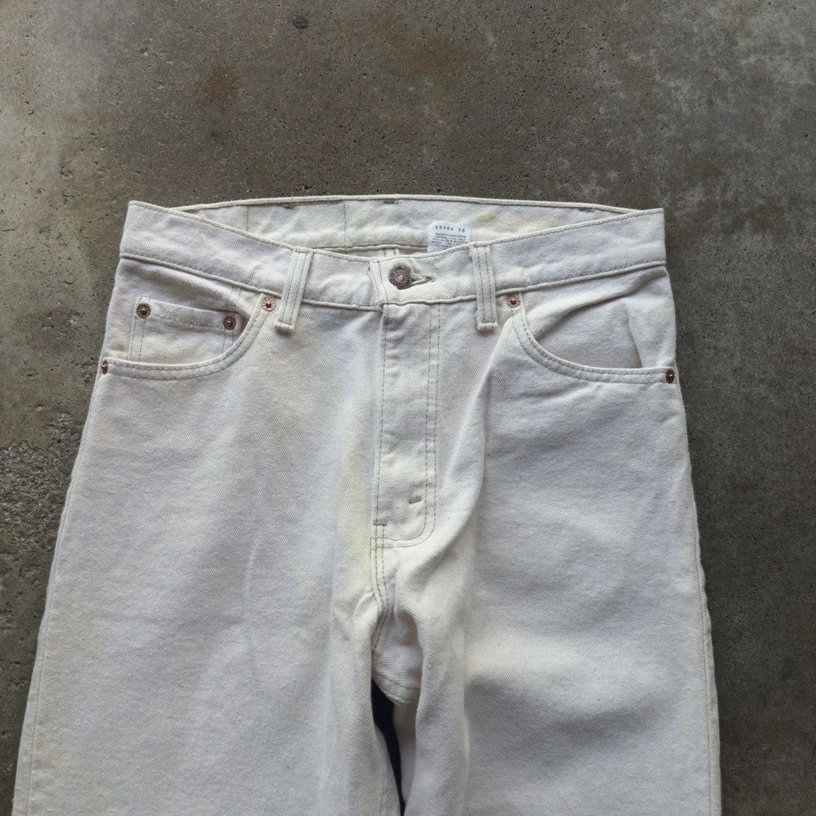 Levi's 90s Levi's 550 Orange Tab White Jeans ERD Grunge RRL Bode Size US 30 / EU 46 - 3 Thumbnail