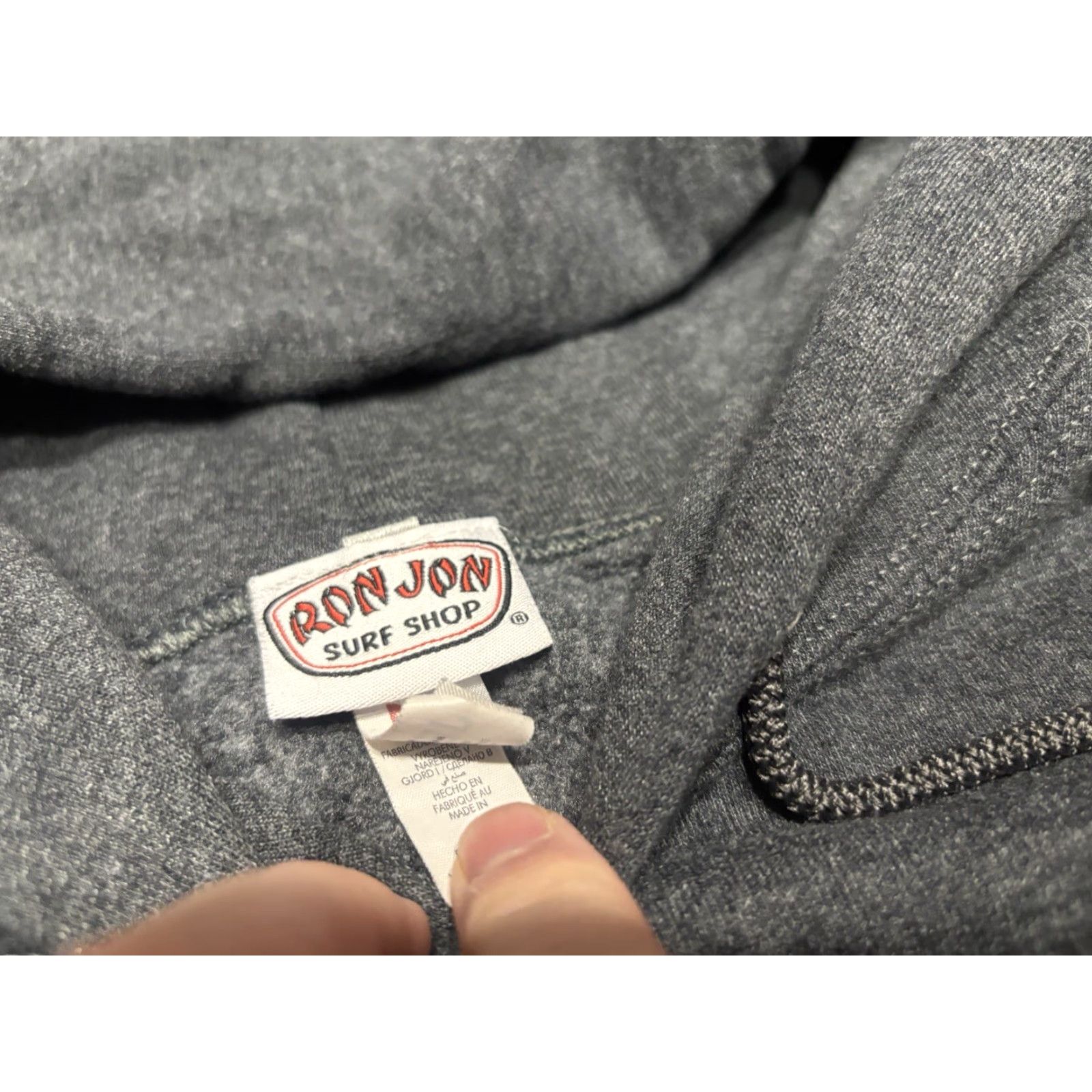 Ron Jon Surf Shop DIsney Springs Ron Jon Hoodie Unisex XL Gray Logo Pullover Crew Neck Hooded Disney Theme Activewear Mens Womens Size XL / US 12-14 / IT 48-50 - 4 Thumbnail