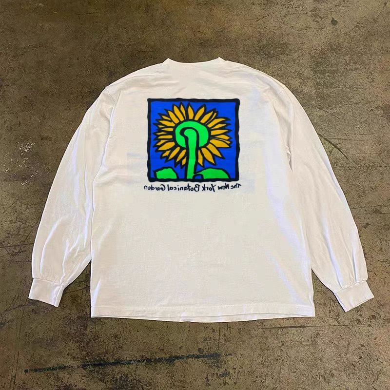 Japanese Brand × Vintage Sunflower print white retro long sleeve tee Size US L / EU 52-54 / 3 - 2 Thumbnail