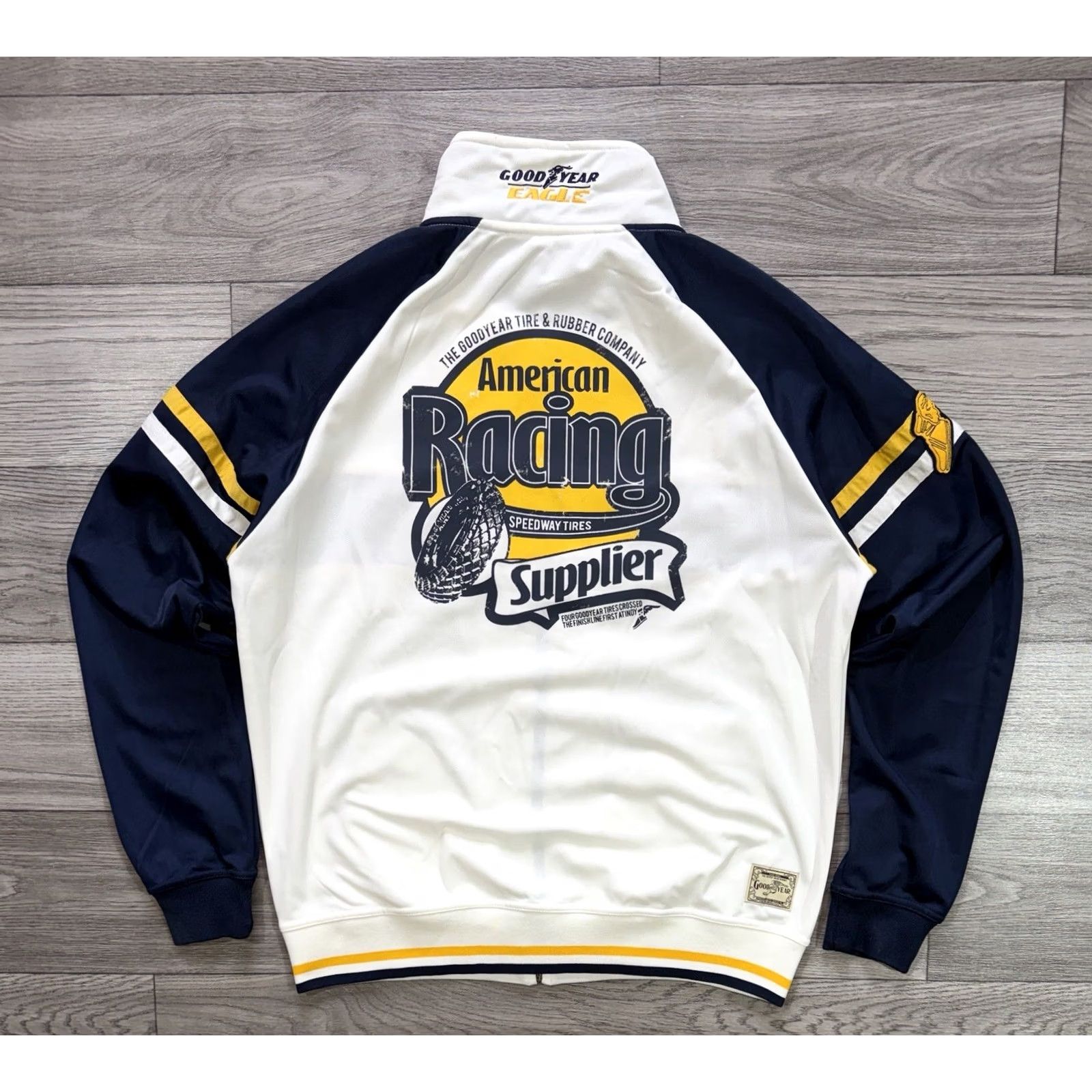 Vintage Goodyear Eagle Racing Track Jacket Mens XXL White Full Zip MX Racing Motrsport 2XL Size US XXL / EU 58 / 5 - 2 Thumbnail
