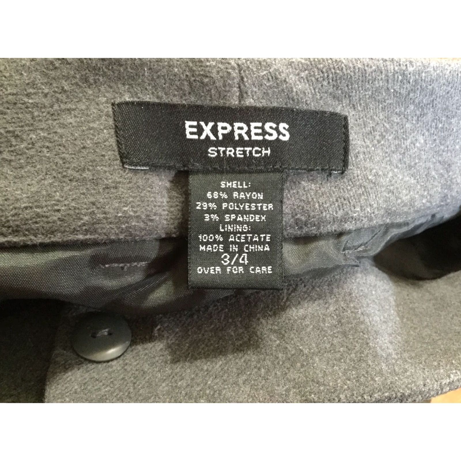 Express VINTAGE Express Stretch Straight Skirt Gray Front Zip Slits Size 3/4 Womens Size 26" / US 2 / IT 38 - 3 Thumbnail