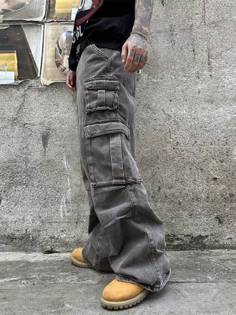 Japanese Brand × Jean Vintage Multi-Pocket Heavyweight Work Loose Jeans Size US 33 - 1 Thumbnail