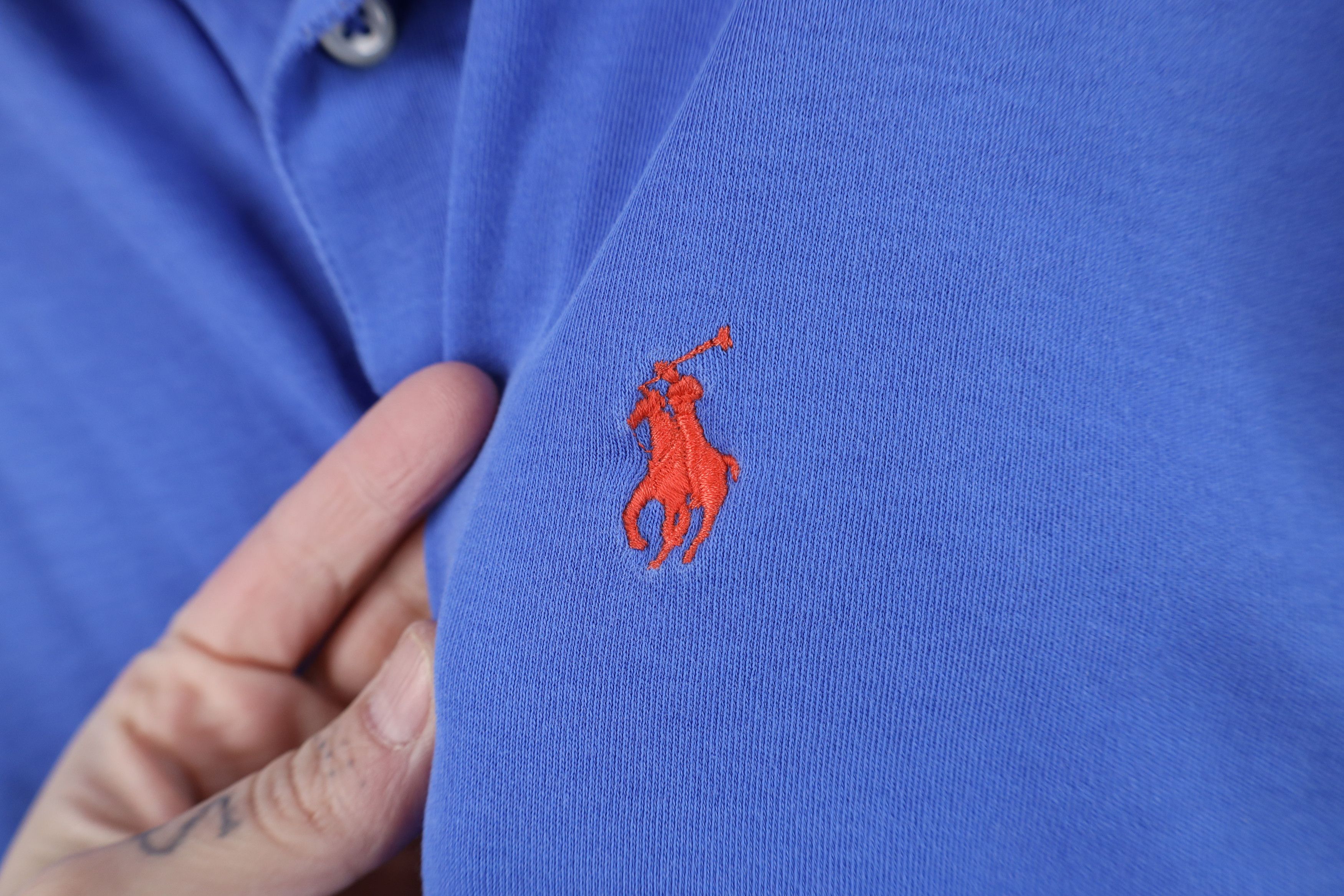 Ralph Lauren Vintage 90s Ralph Lauren Soft Cotton Knit Golf Polo Blue Size US M / EU 48-50 / 2 - 4 Thumbnail