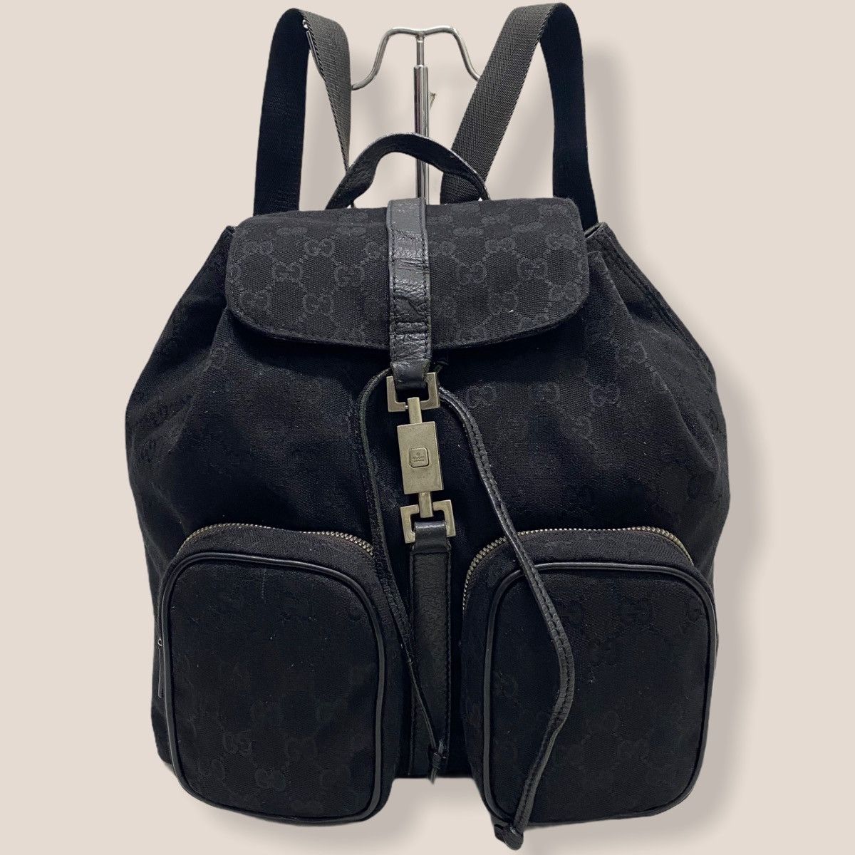 AUTHENTIC GUCCI GG JACKIE CANVAS BACKPACK