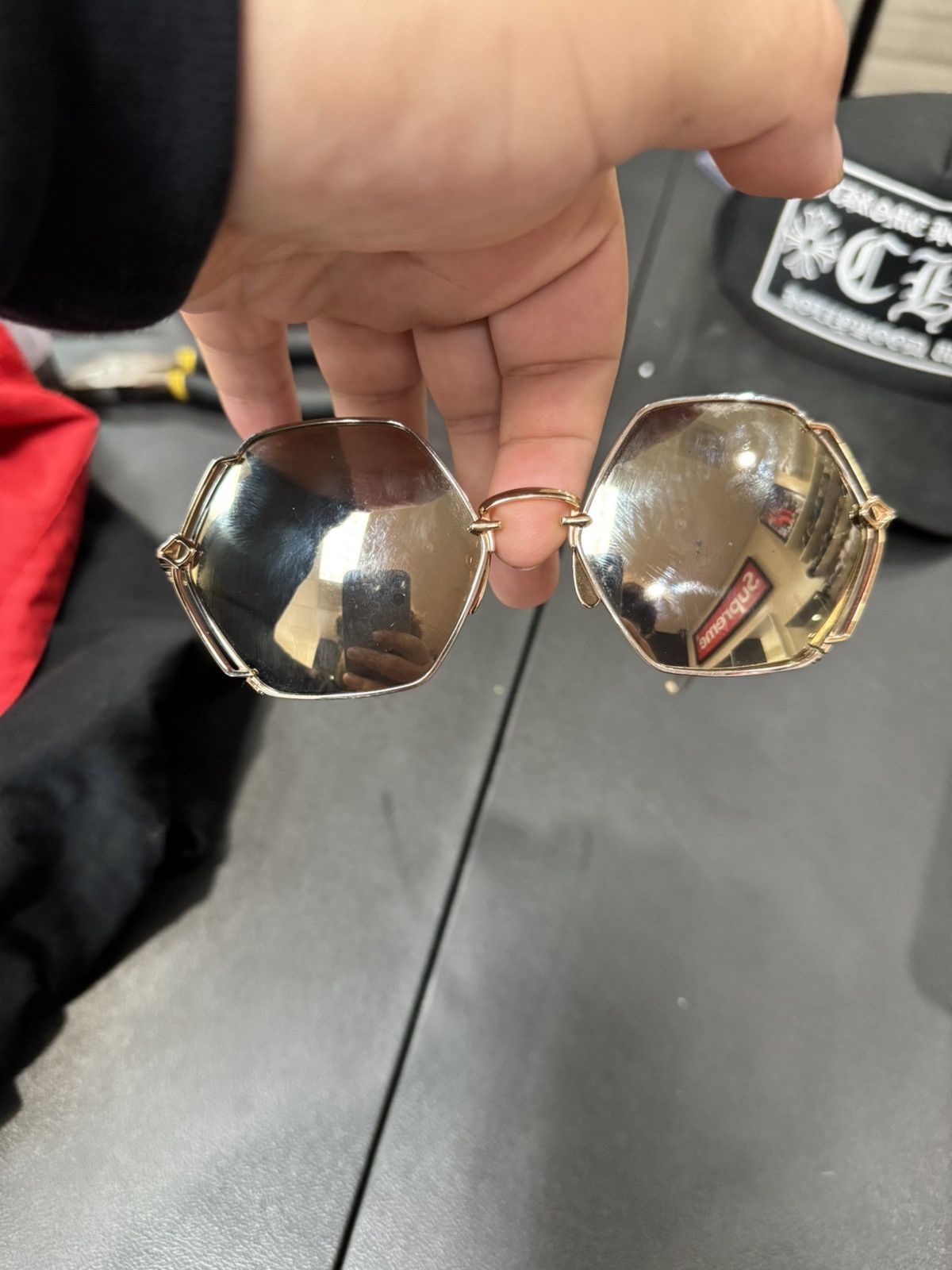 Chrome Hearts Chrome Heart Bella Gold frame Hexagon glasses “ Baby Bitch” Size ONE SIZE - 3 Thumbnail