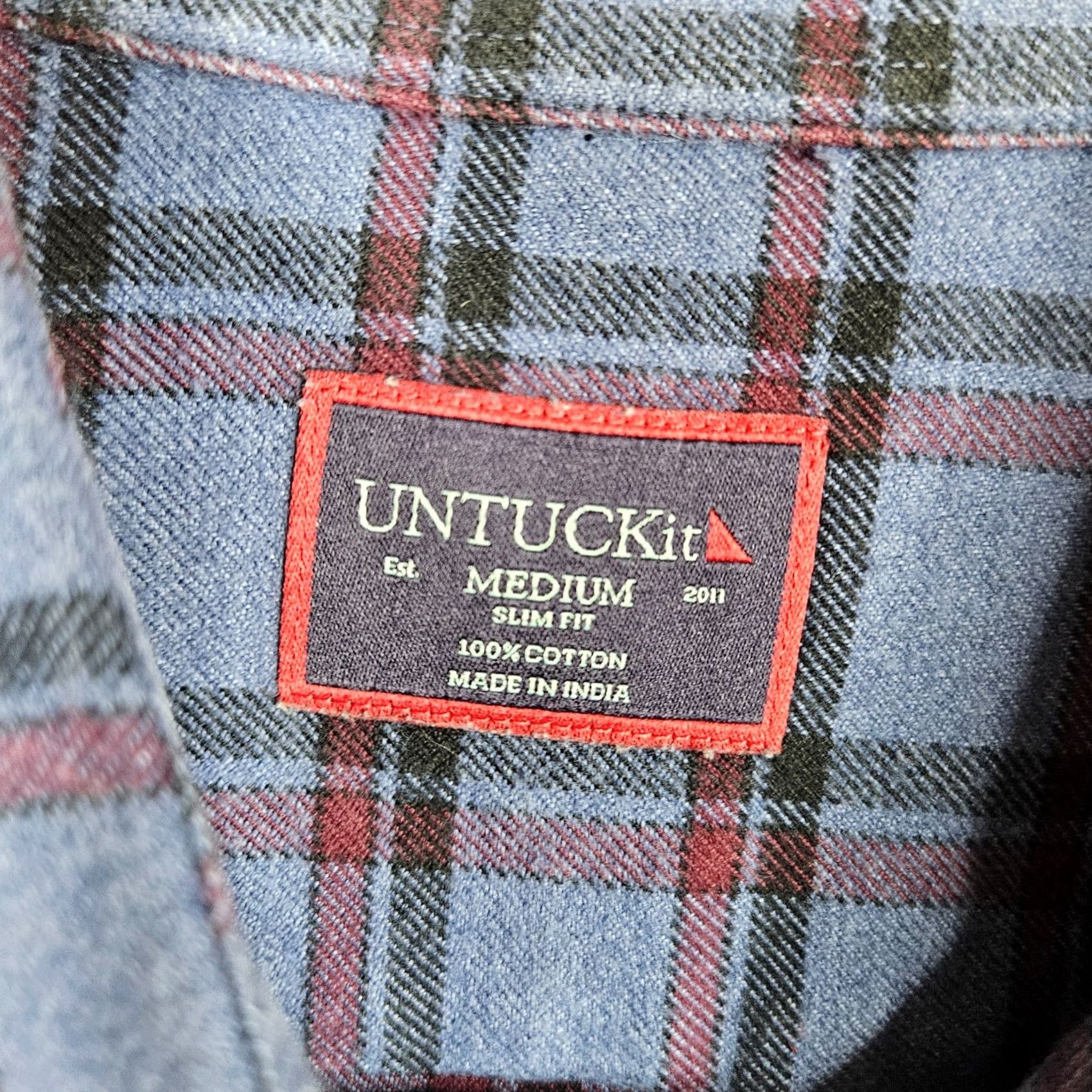 UNTUCKit UNTUCKit Scavino Men's Button Up Plaid Check Flannel Solid Cotton Shirt M Multicolor Casual Button-Up Shirts Mens Size US M / EU 48-50 / 2 - 3 Thumbnail