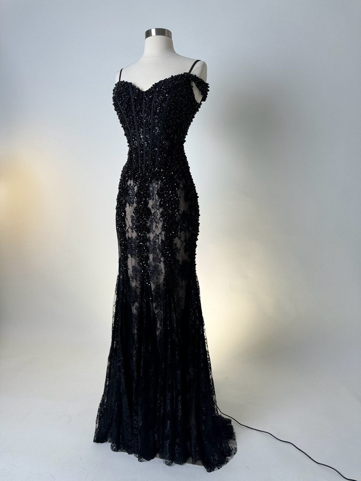 Other Brand New US 2 Jovani Black Beaded Maxi Dress Size XS / US 0-2 / IT 36-38 - 2 Thumbnail