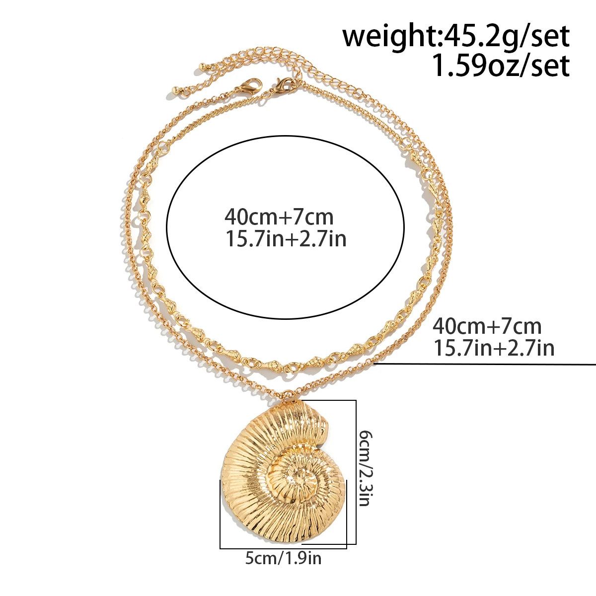 Other Metal Big Shell Shape Pendant Necklace Size ONE SIZE - 5 Thumbnail