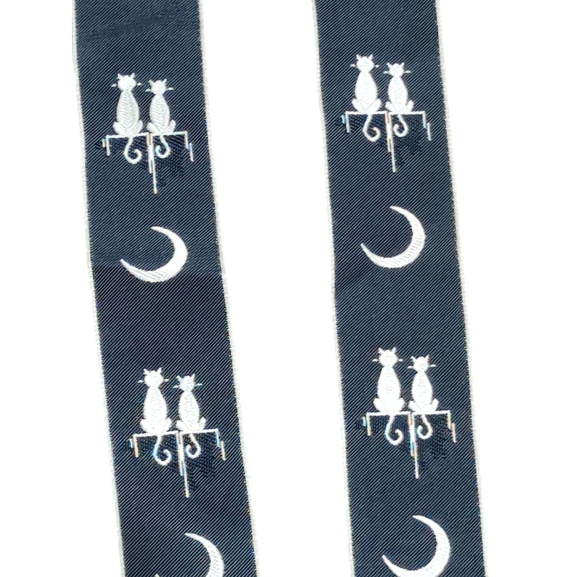 Vintage Trafalgar Calvin Curtis Serenade Silk Suspenders Cat