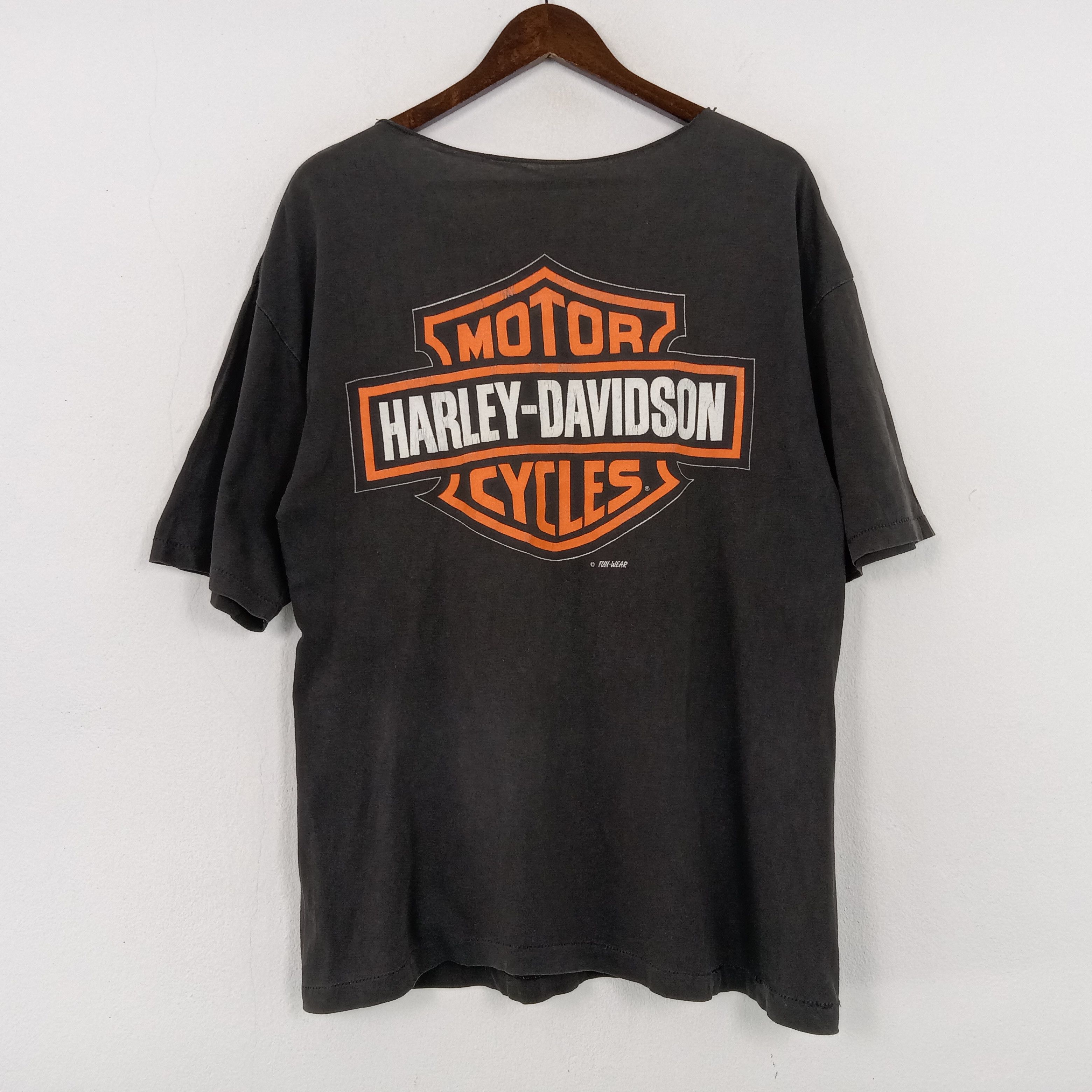 Harley Davidson × Vintage Vintage 93’s Harley Davidson Distressed Tshirt Size US L / EU 52-54 / 3 - 3 Thumbnail