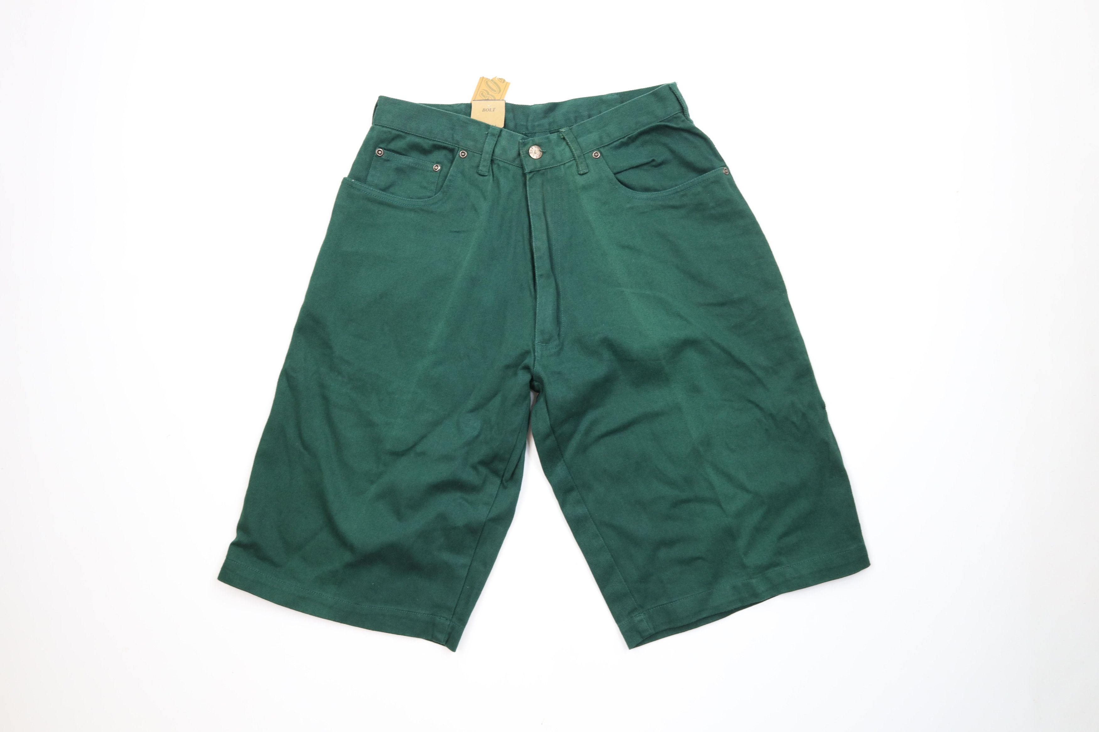 Vintage Deadstock Vintage 90s Streetwear Fit Denim Jean Shorts Green Size US 30 / EU 46 - 1 Thumbnail