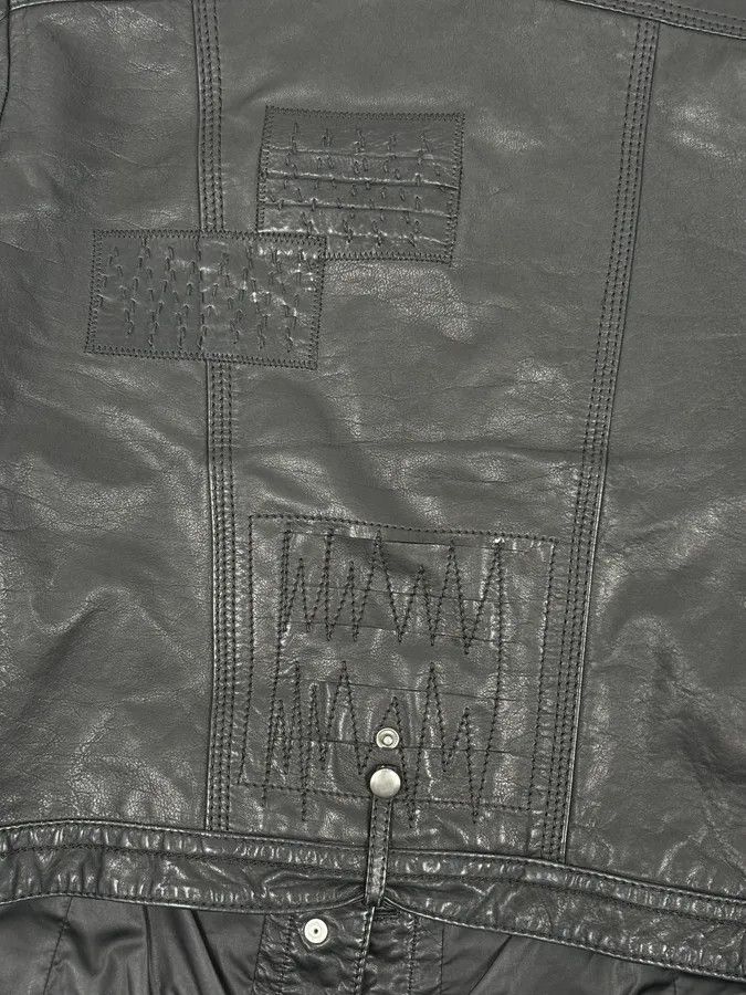 Marithe + Francois Girbaud 2000s Marithé + François Girbaud Black Buttoned Modern Leather Jacket Size S / US 4 / IT 40 - 9 Thumbnail