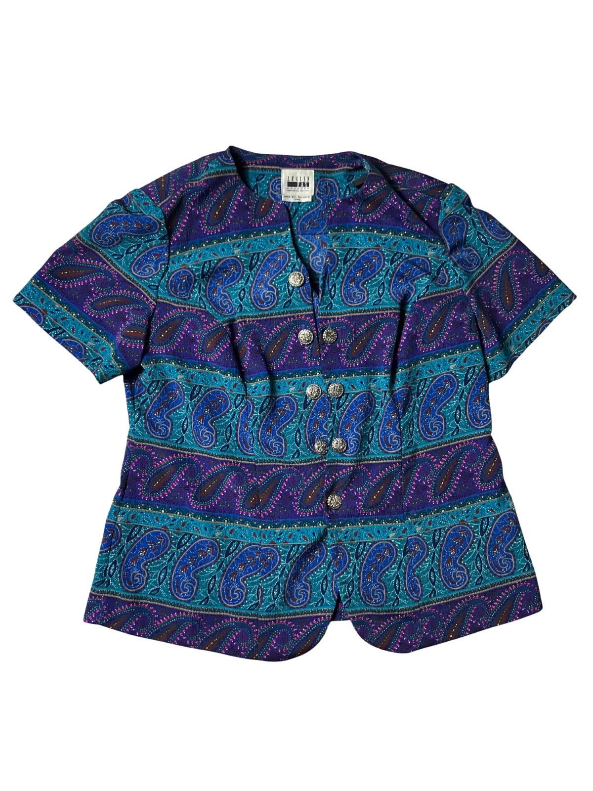 Other Leslie Fay Paisley Skirt Suit Set Petite 14WP Vintage Size XL / US 12-14 / IT 48-50 - 3 Thumbnail
