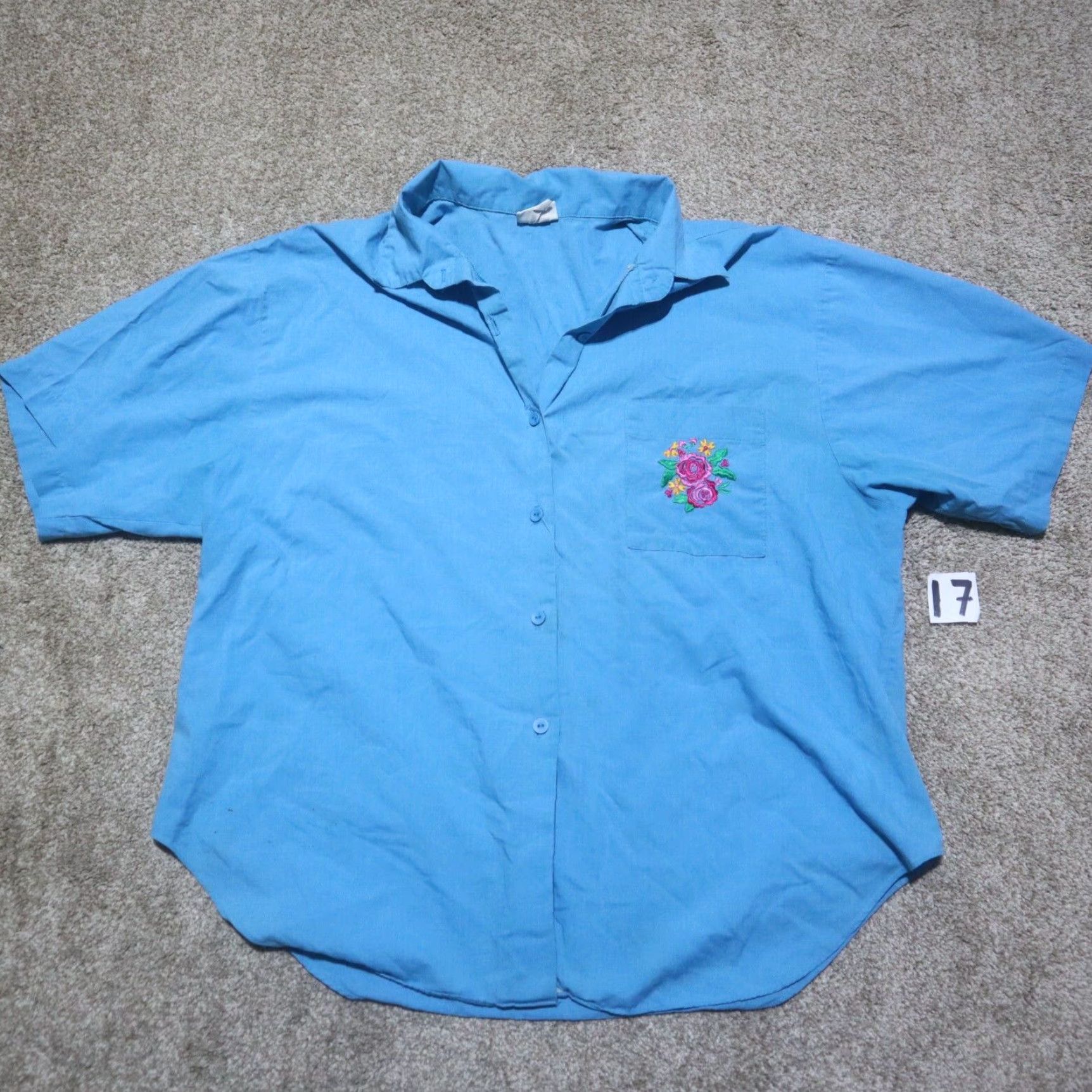 Vintage ACT III Vintage Blue Shirt Floral Flower Check Button Up Adult Women's Size XL Size XL / US 12-14 / IT 48-50 - 2 Thumbnail