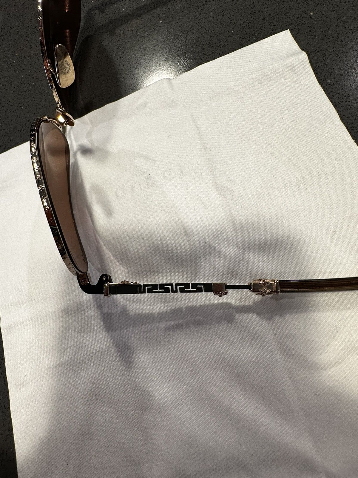 Chrome Hearts Chrome Hearts Jackaddict Sunglasses 24k Gold/Wood Size ONE SIZE - 5 Thumbnail