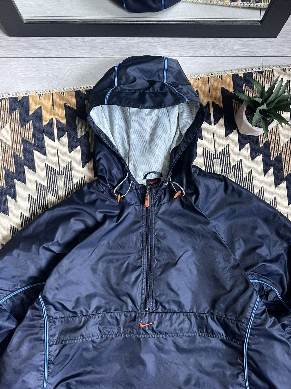 Nike Vintage 90’s Nike Swoosh Nylon Anorak Jacket Size US XL / EU 56 / 4 - 5 Thumbnail