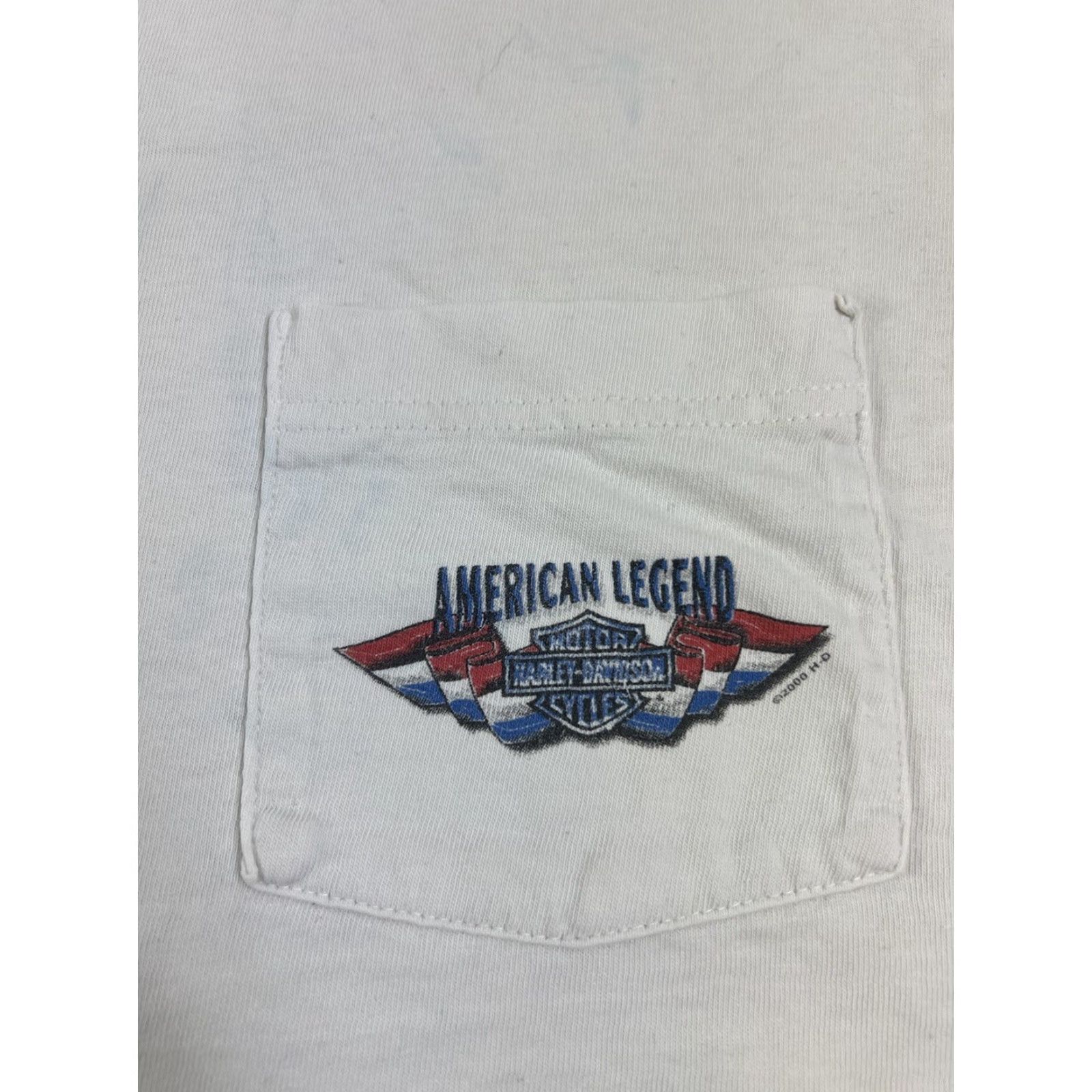 Harley Davidson VINTAGE Harley-Davidson Pocket T Shirt White Mens L 90s 1996 Distressed Cotton Size US L / EU 52-54 / 3 - 3 Thumbnail