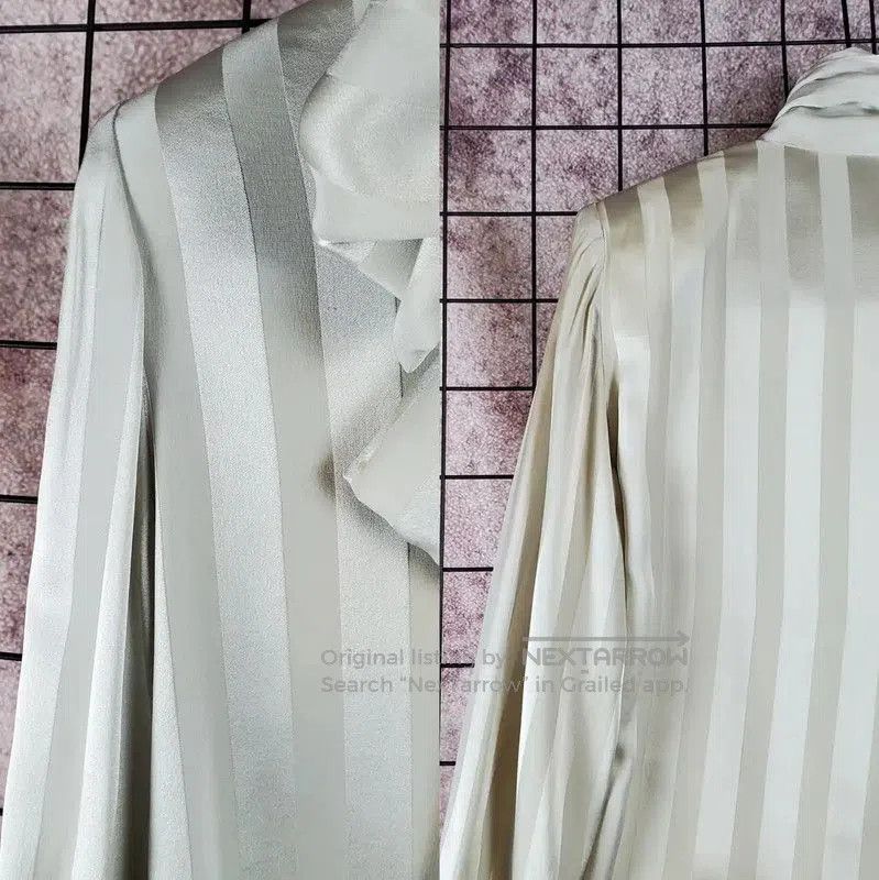 Givenchy Givenchy Spring Green Silk Striped Blouse . Size S / US 4 / IT 40 - 4 Thumbnail