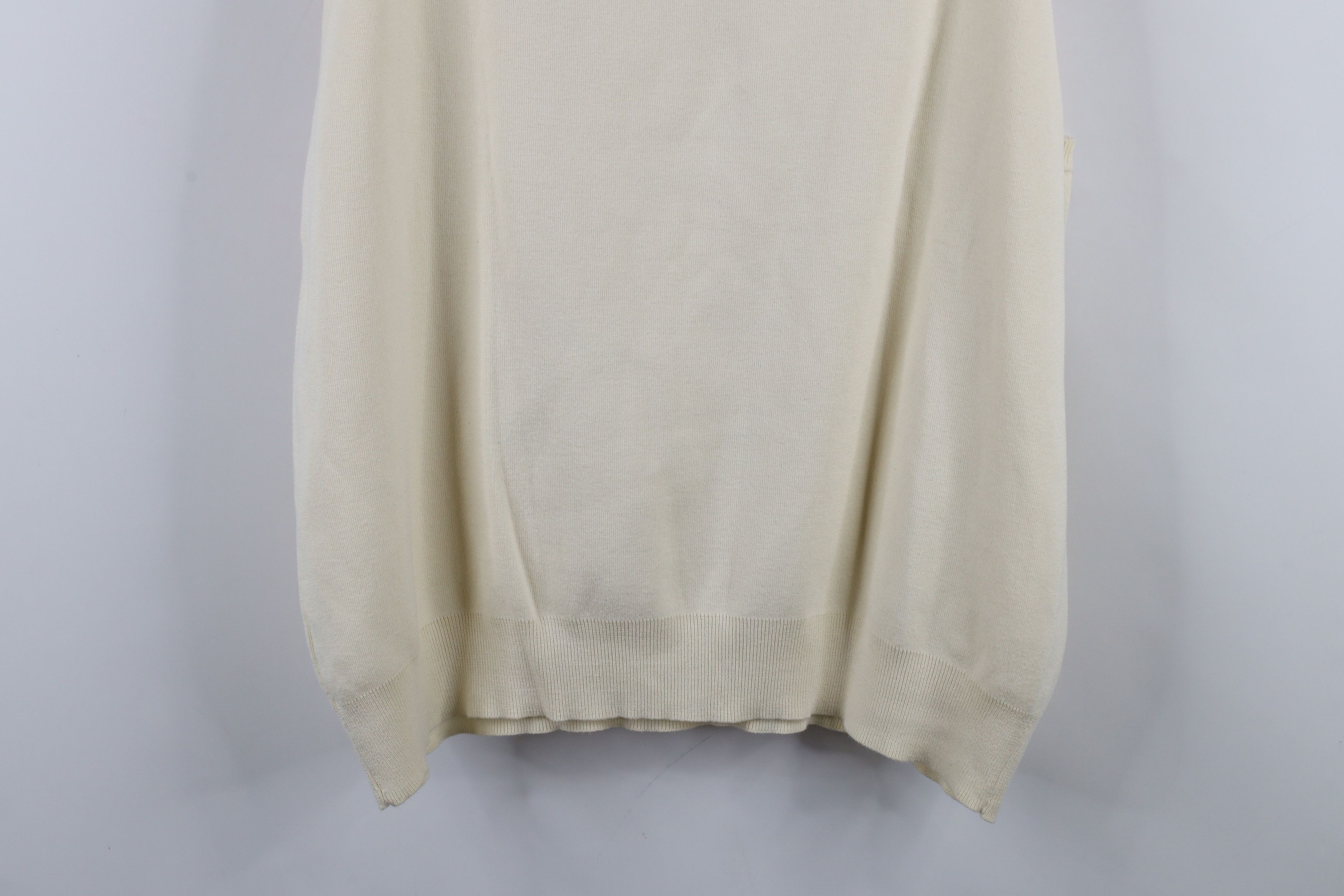 Ralph Lauren × Vintage Vintage Ralph Lauren Pima Cotton Knit Sweater Vest Cream Size US XXL / EU 58 / 5 - 10 Thumbnail