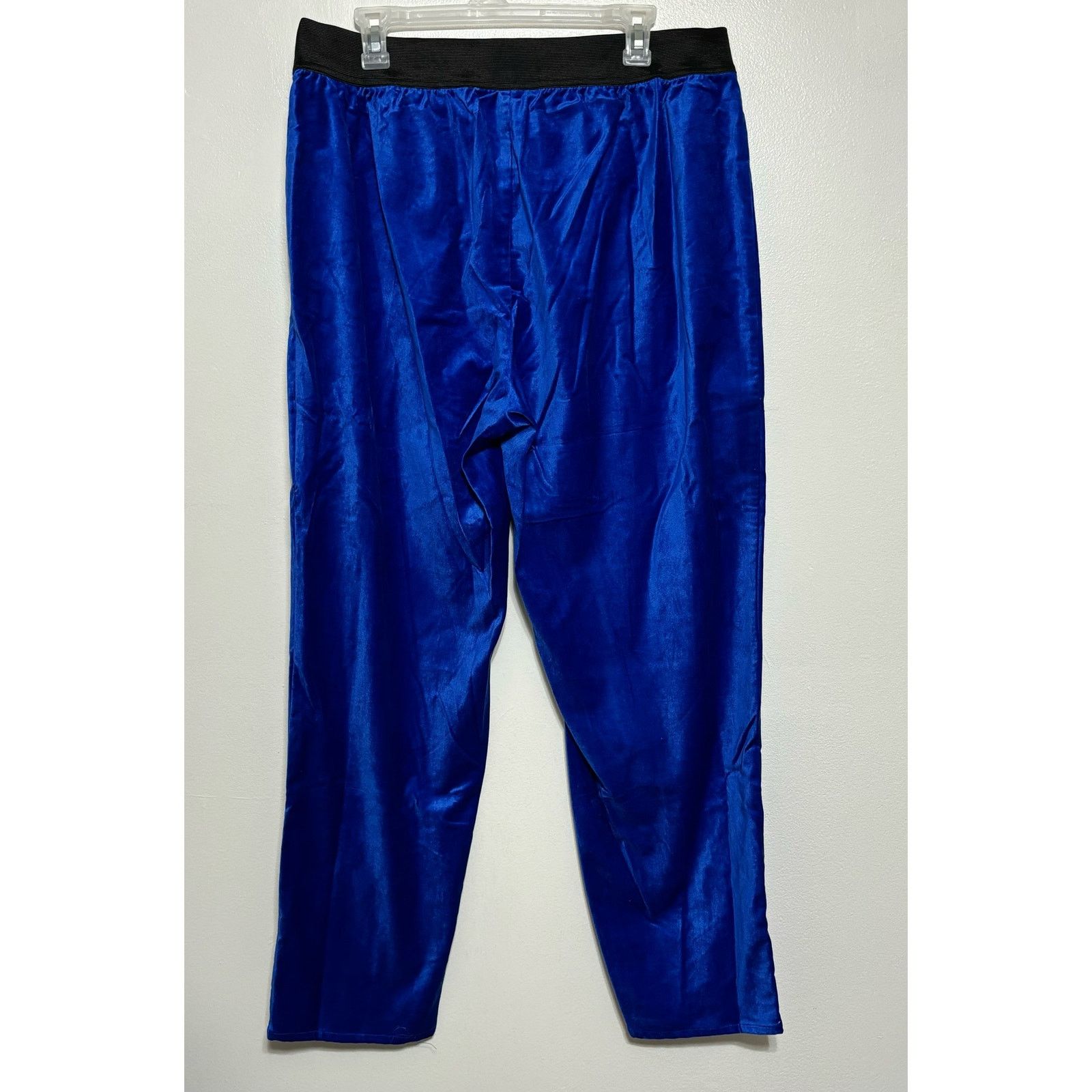 Other Woman Within Blue Velour Straight Leg Pants Size 20W NWT Size 42" / US 20 - 2 Thumbnail
