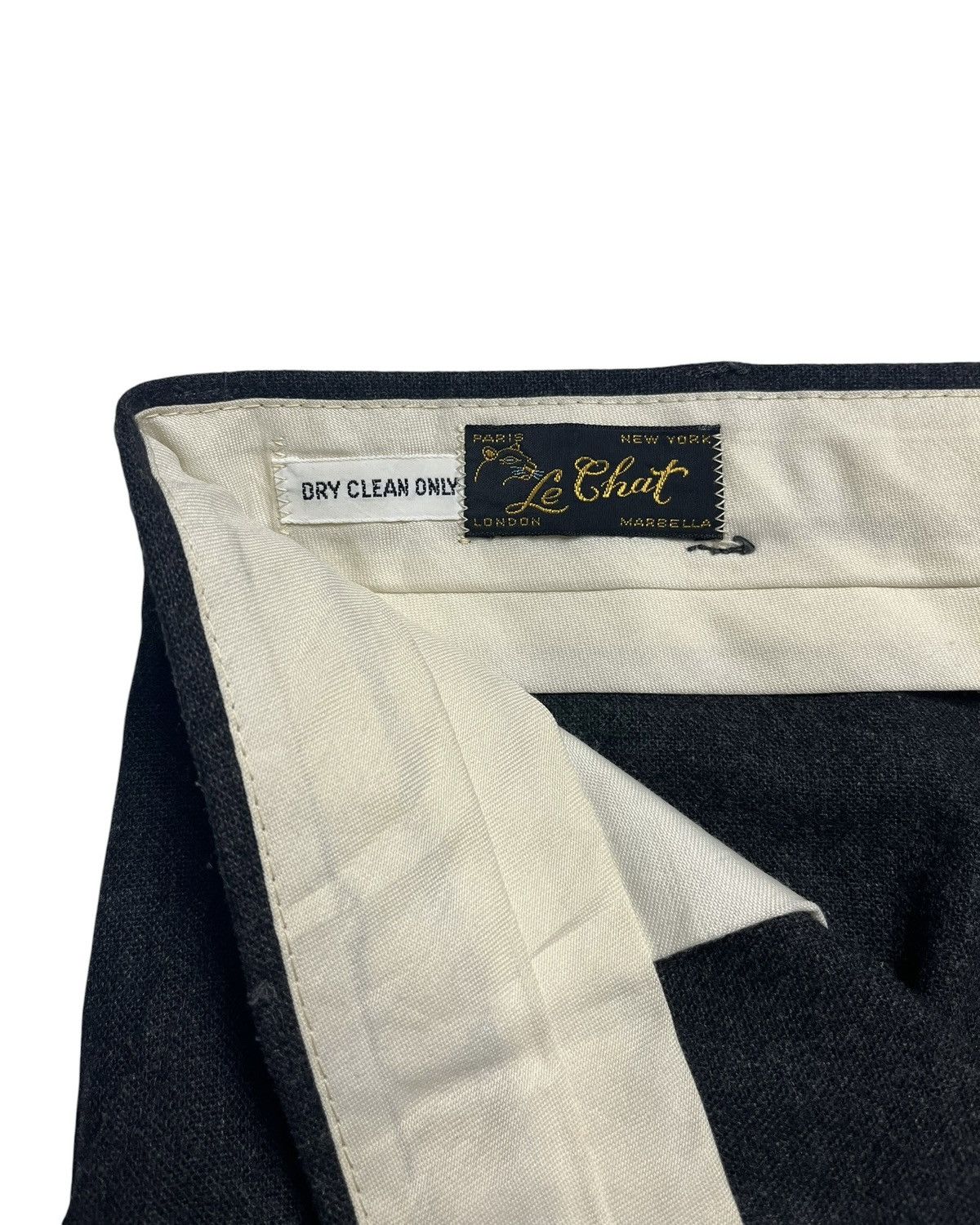 Vintage TRUE VINTAGE Le Chat France 1970s Euro Wool Trousers Size US 32 / EU 48 - 3 Thumbnail