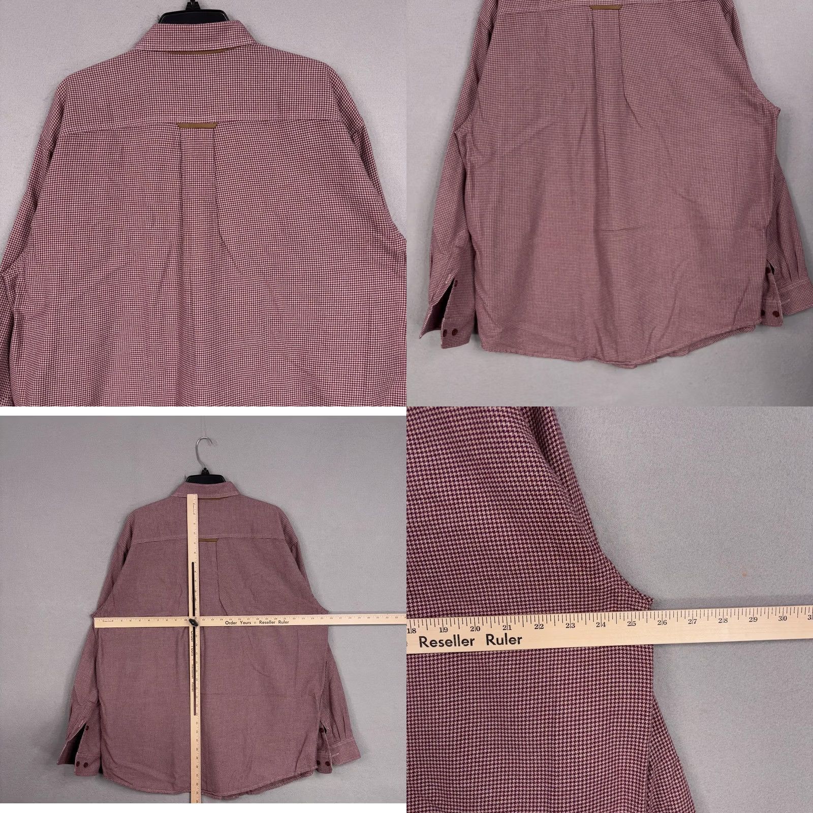 Orvis Orvis Shirt Mens XL Red Houndstooth Long Sleeve Button Front Cotton Casual Size US XL / EU 56 / 4 - 8 Thumbnail