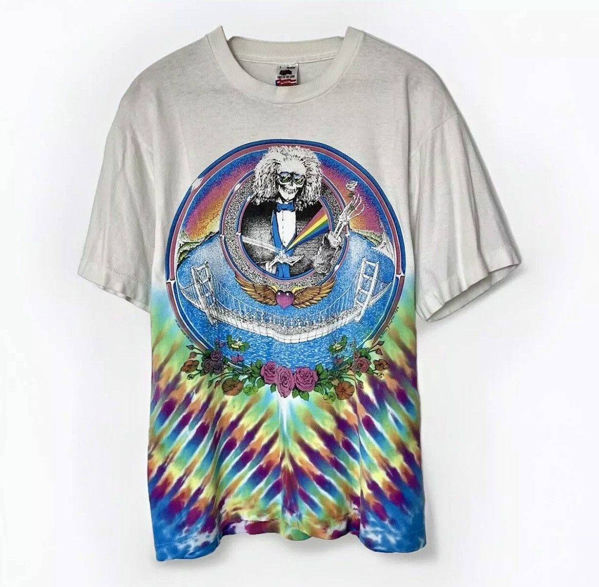 Fruit Of The Loom × Grateful Dead × Vintage Vintage 80s Grateful Dead Golden Gate Bridge Mens L Tie-Dye Size US L / EU 52-54 / 3 - 1 Thumbnail