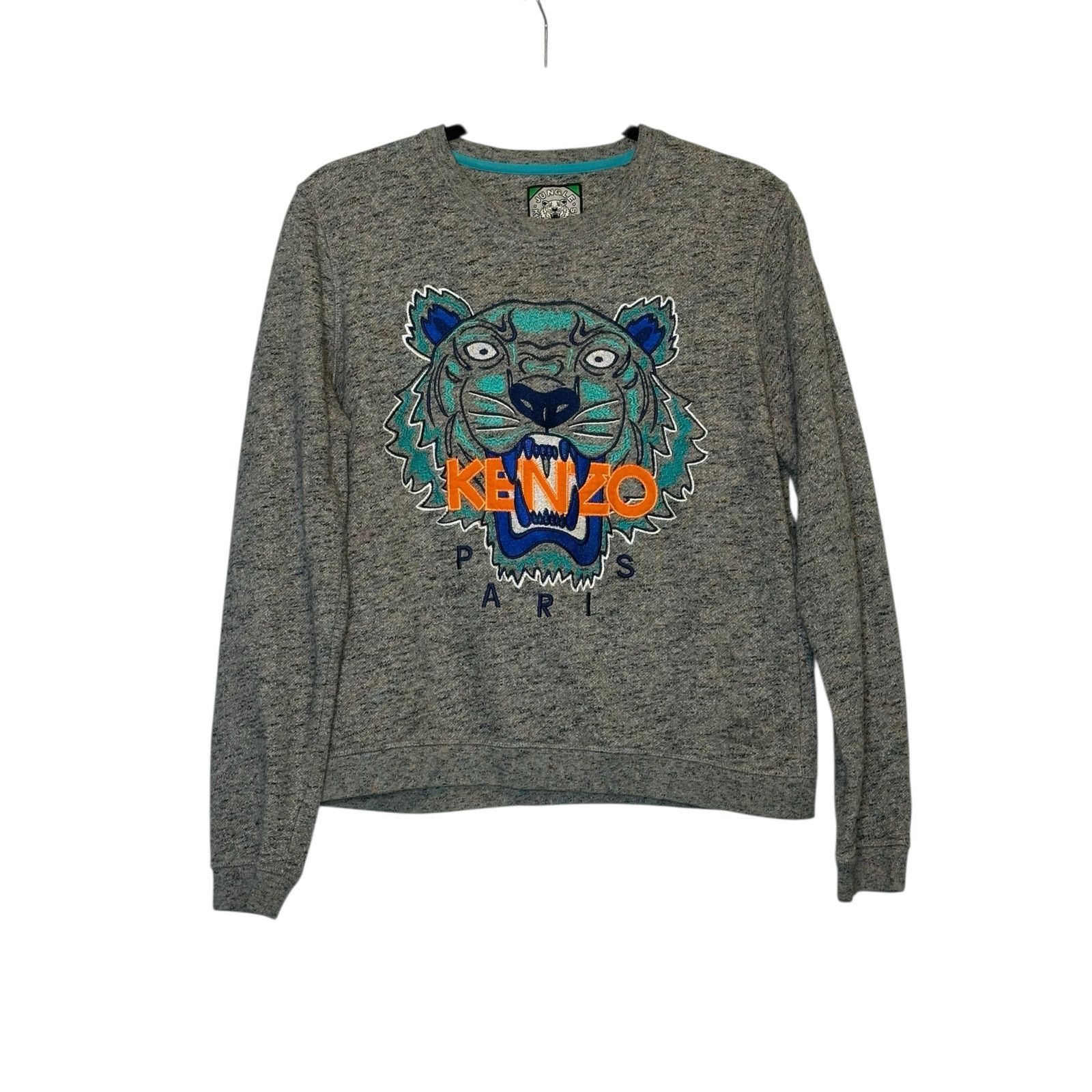 Kenzo KENZO Blue Tiger Logo Embroidery Sweatshirt Size Large Size L / US 10 / IT 46 - 14 Thumbnail