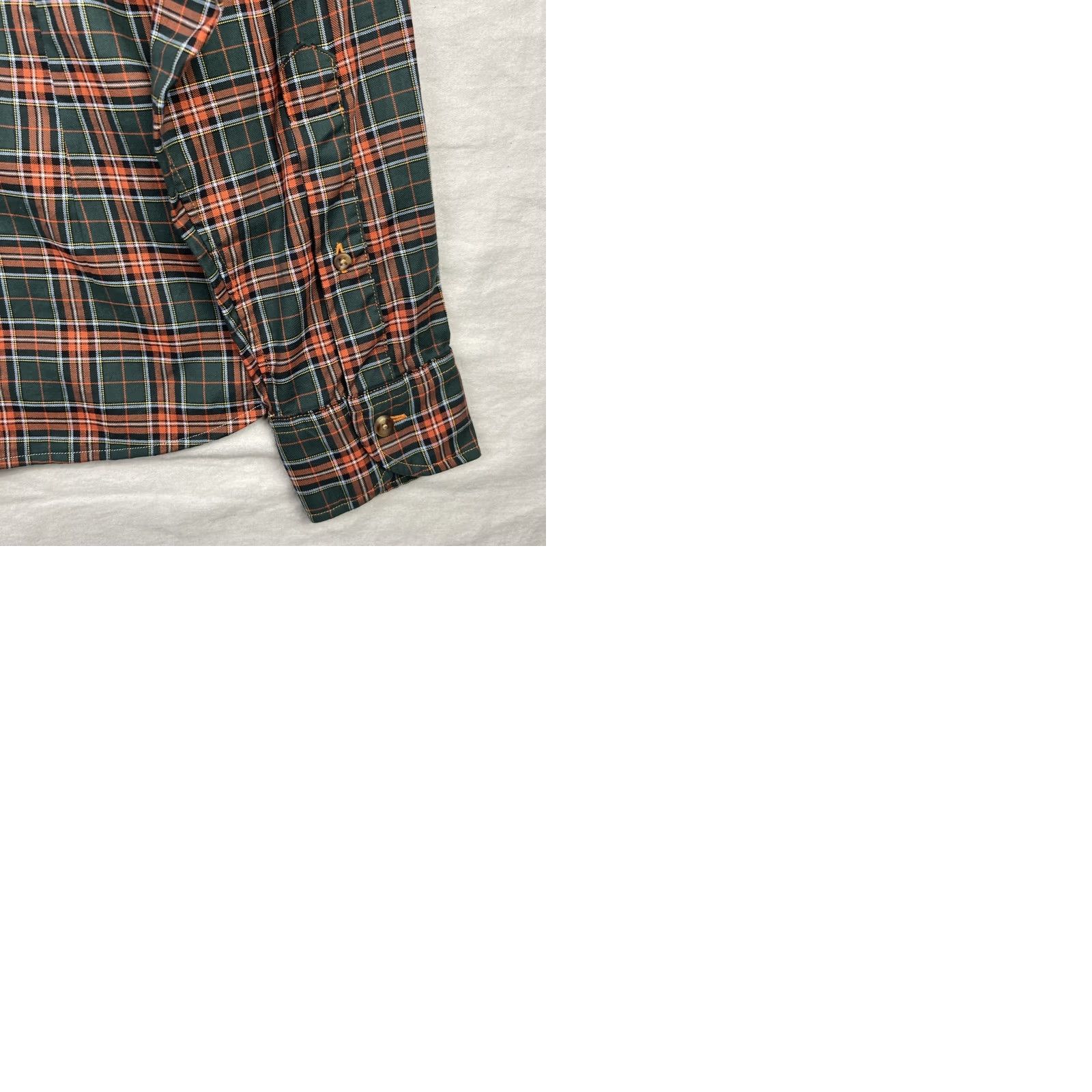 Proper Cloth Proper Cloth Shirt Mens Medium Green Orange Button-Down Untucked Long Sleeve Size US M / EU 48-50 / 2 - 9 Thumbnail