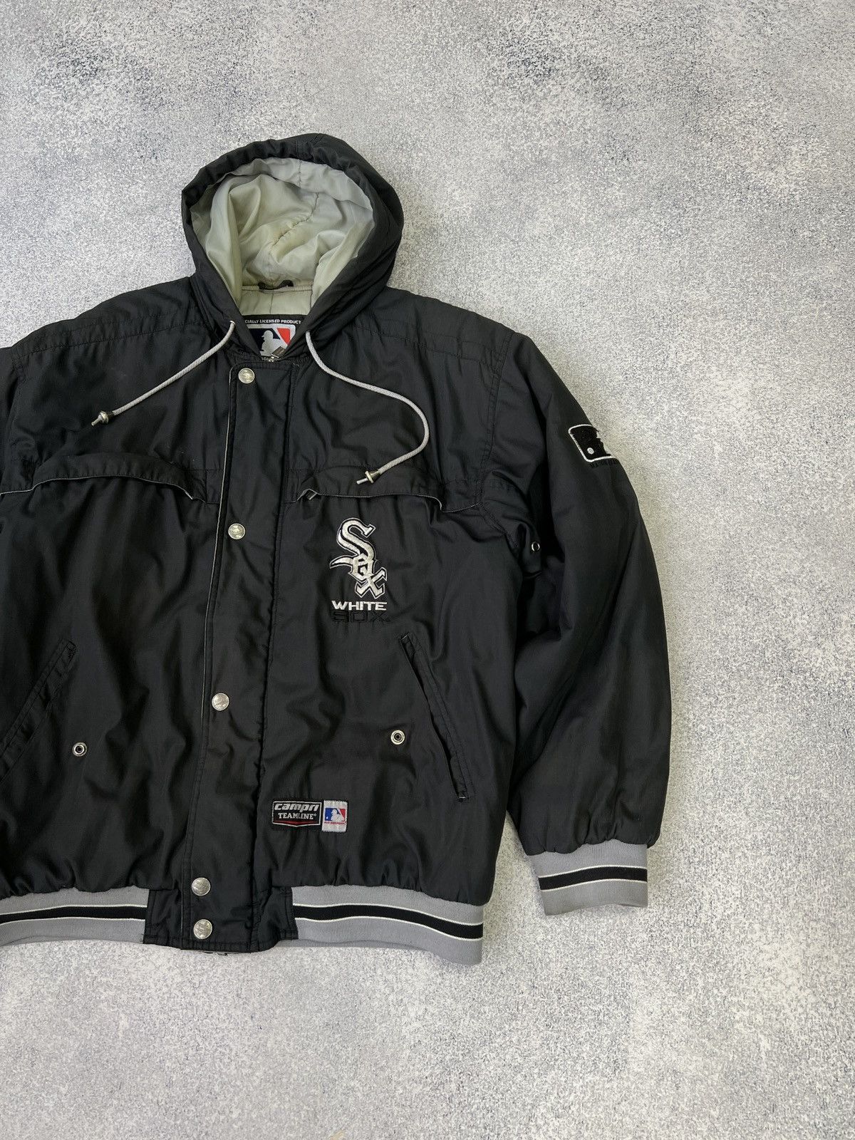 MLB × Vintage Campri Teamline White Sox Black Vintage Baseball Jacket Size US L / EU 52-54 / 3 - 3 Thumbnail