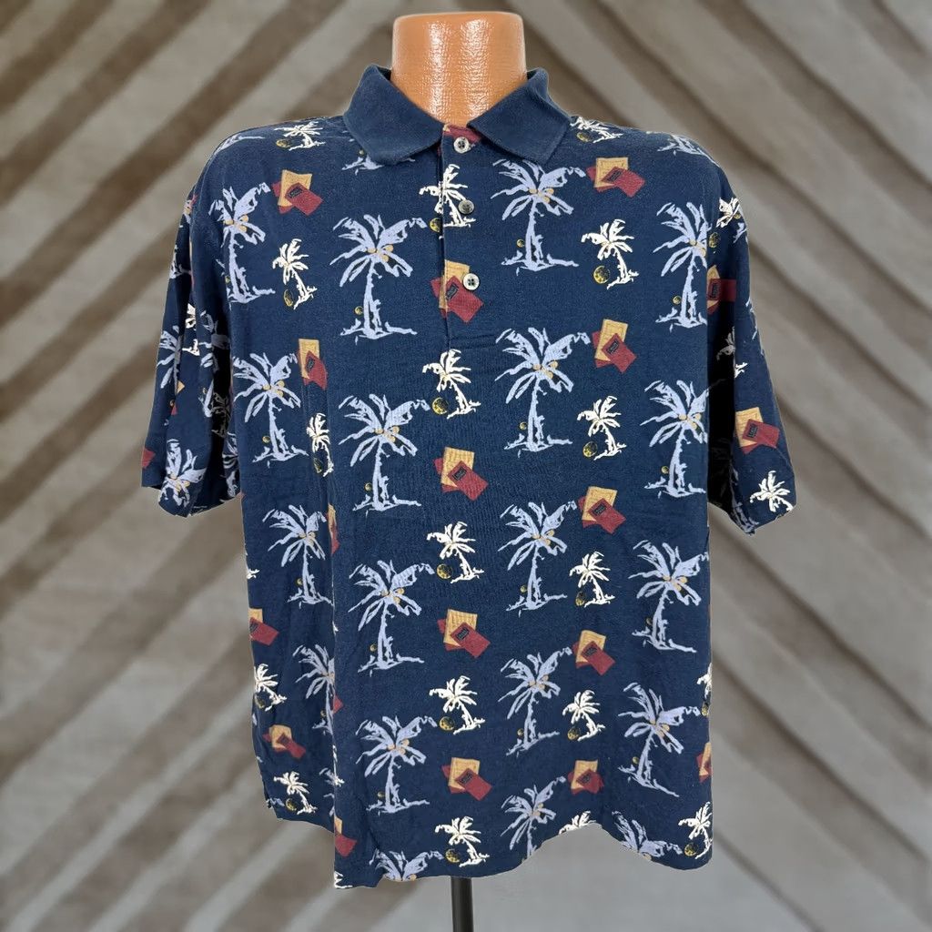 Vintage VINTAGE Grand Slam Polo Shirt Mens XL Polo Blue 90s Hawaiian Beach Golf Cotton Jersey Short Sleeve Casual/Travel Size US XL / EU 56 / 4 - 1 Thumbnail