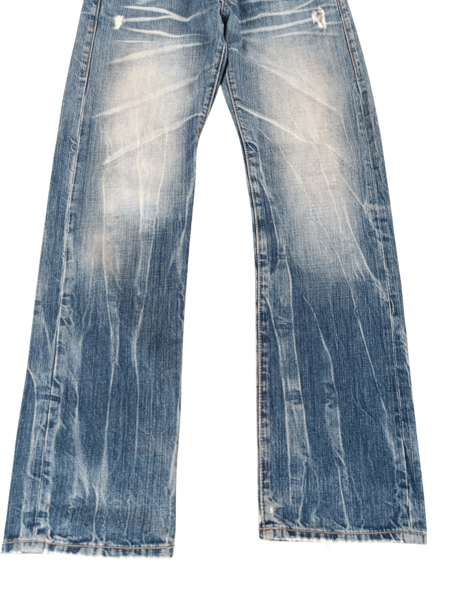 Japanese Brand 💥Flare💥90s Back Number Distress Ripped Jeans Faded Size US 32 / EU 48 - 4 Thumbnail