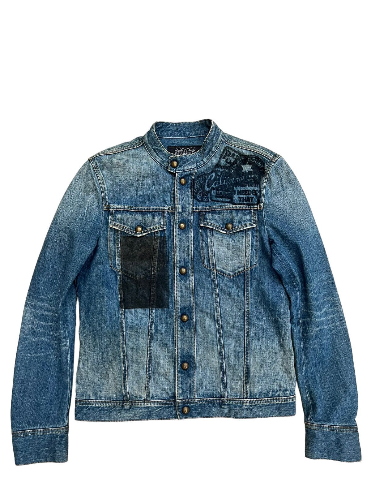 Japanese Brand Velvet Blue Japan Panter Denim Cafe Racer Jacket Size US M / EU 48-50 / 2 - 1 Thumbnail