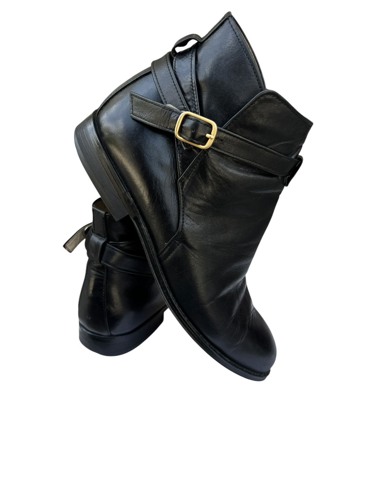 Margaret Howell Margaret Howell London Mid Heel Angkle Black Leather Boots Size US 7 / IT 37 - 3 Thumbnail