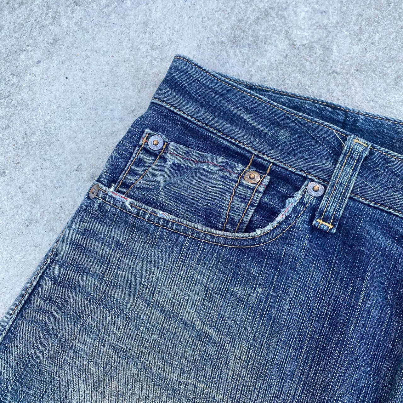 If Six Was Nine Vintage Edwin 503 Blue Trip Egdeline Distressed Denim Size US 36 / EU 52 - 9 Thumbnail