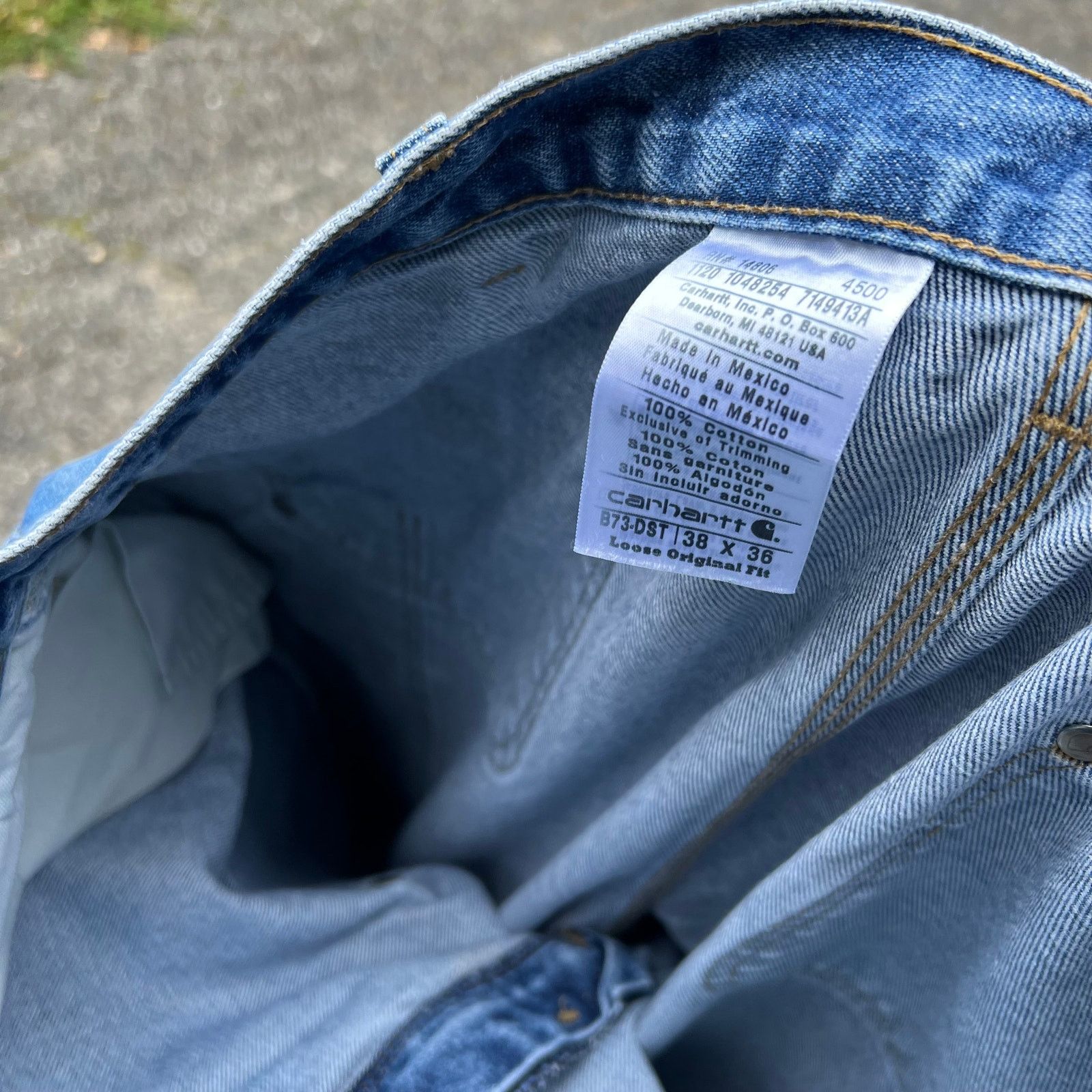 Carhartt × Vintage Vintage carhartt denim blue jeans double knee work pants Size US 37 - 7 Thumbnail