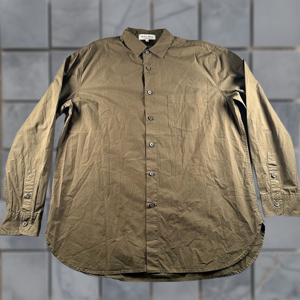 Alex Mill Alex Mill Shirt Mens L Olive Wash & Go 100% Cotton Button Up Long Sleeve Pocket Size US L / EU 52-54 / 3 - 1 Thumbnail