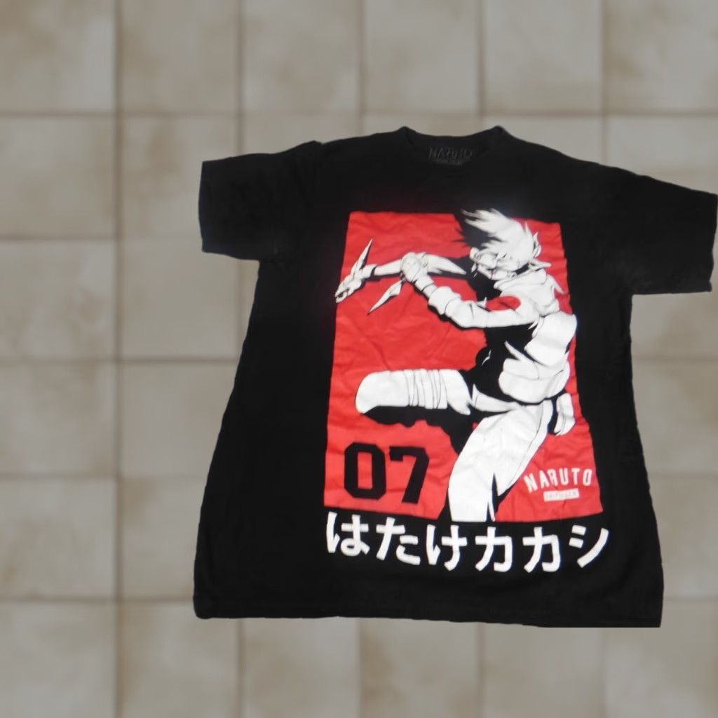 Vintage Naruto Shirt Short Sleeve Regular S Black Crew Neck Cotton Kakashi Graphic Mens Logo T-Shirt Size US S / EU 44-46 / 1 - 1 Thumbnail