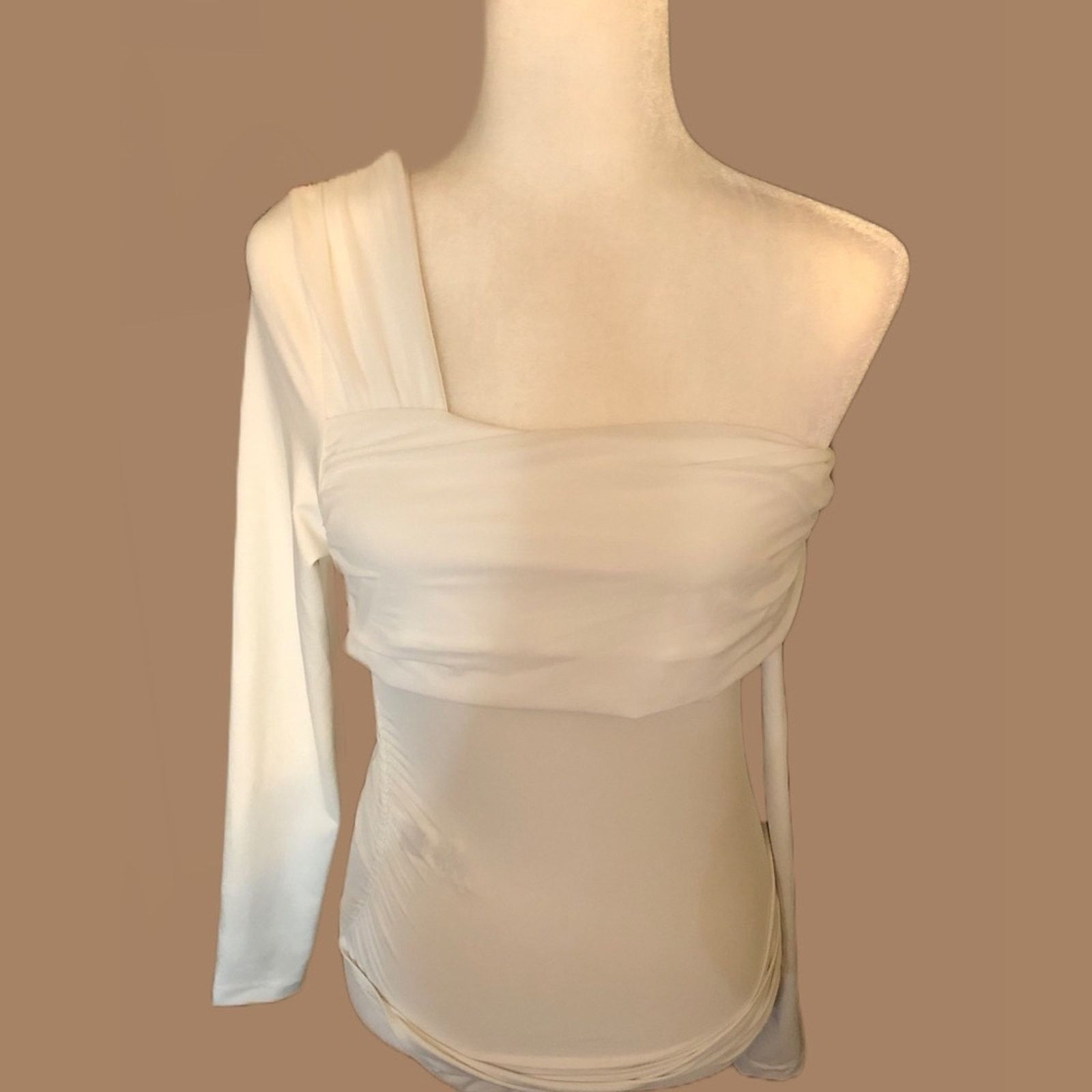 Shein SHEIN • White One-Shoulder Bodysuit • S Size S / US 4 / IT 40 - 2 Thumbnail