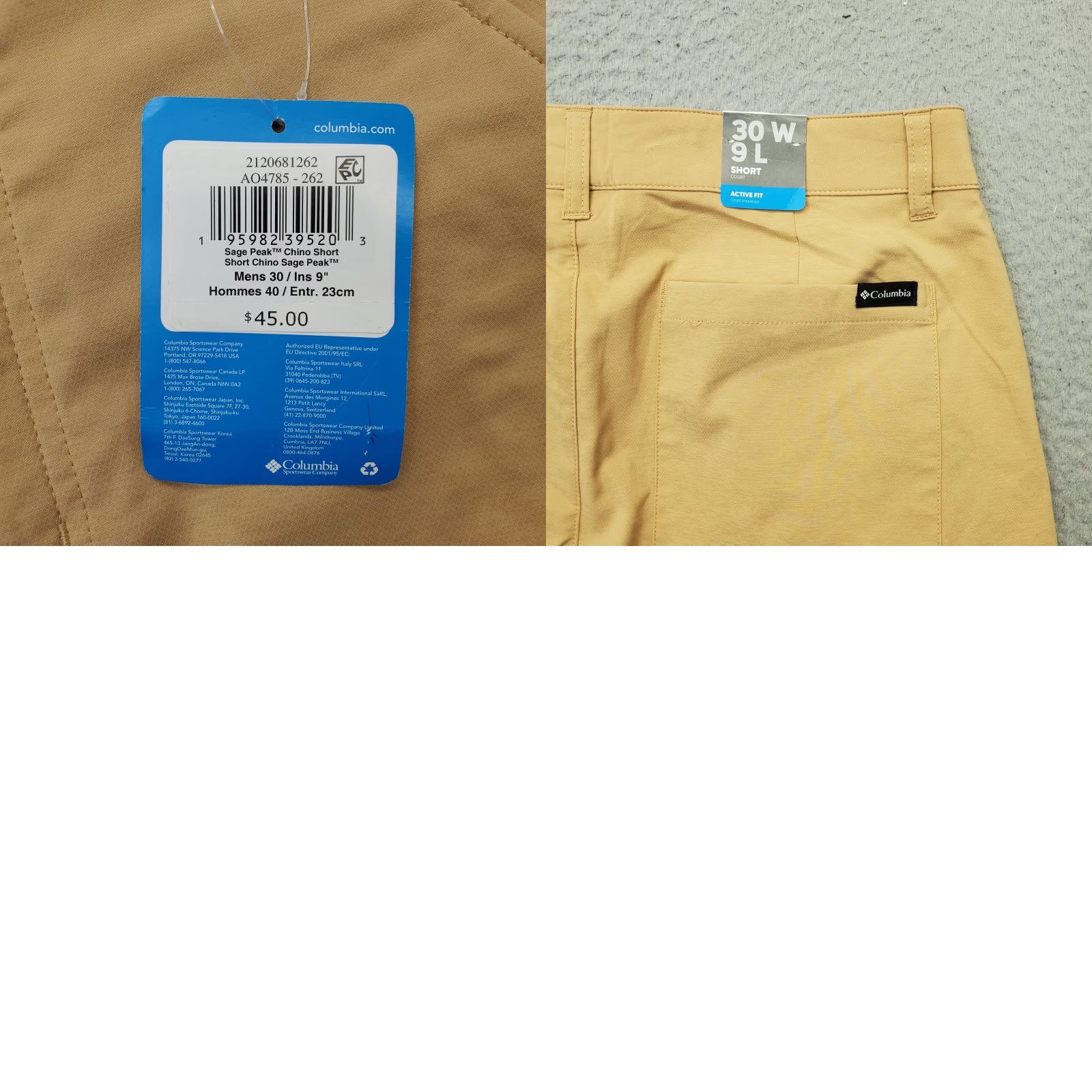 Vintage Columbia Sage Peak Chino Shorts Mens 30 Tan Active Flat Front Stretch 9" Inseam Size US 30 / EU 46 - 8 Thumbnail