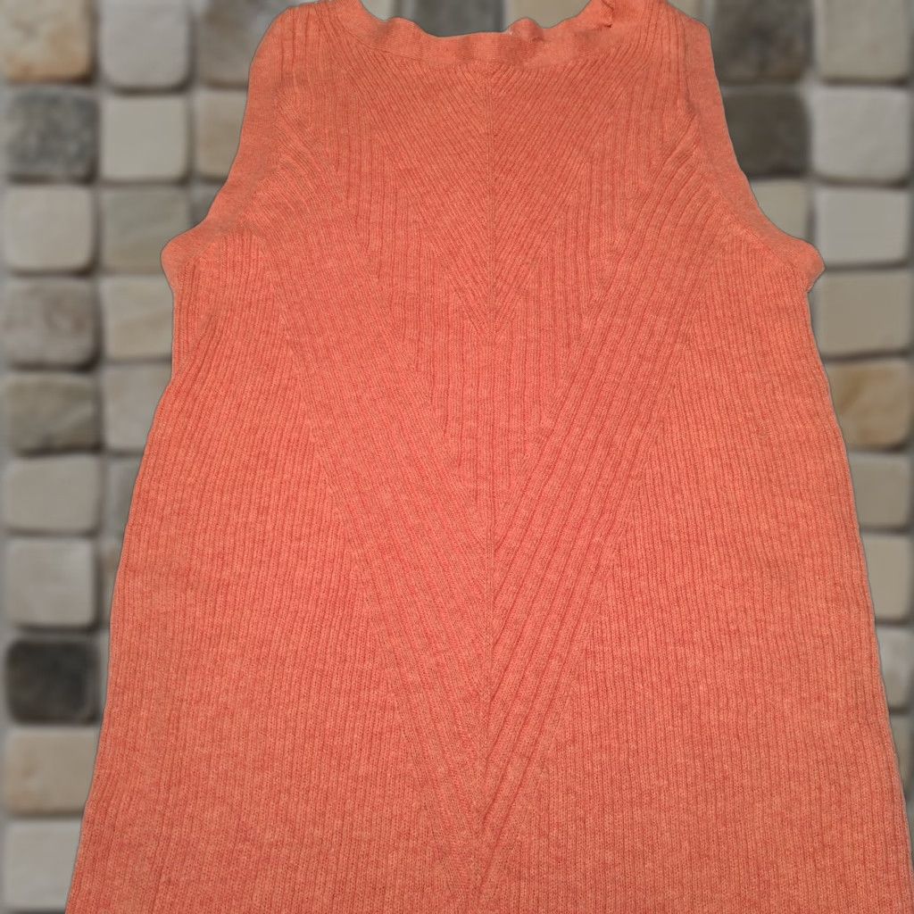 Vintage Vintage Sundance women's tank top knit sleeveless sweater shirt M Peach salmon cotton viscose casual summer Size M / US 6-8 / IT 42-44 - 1 Thumbnail
