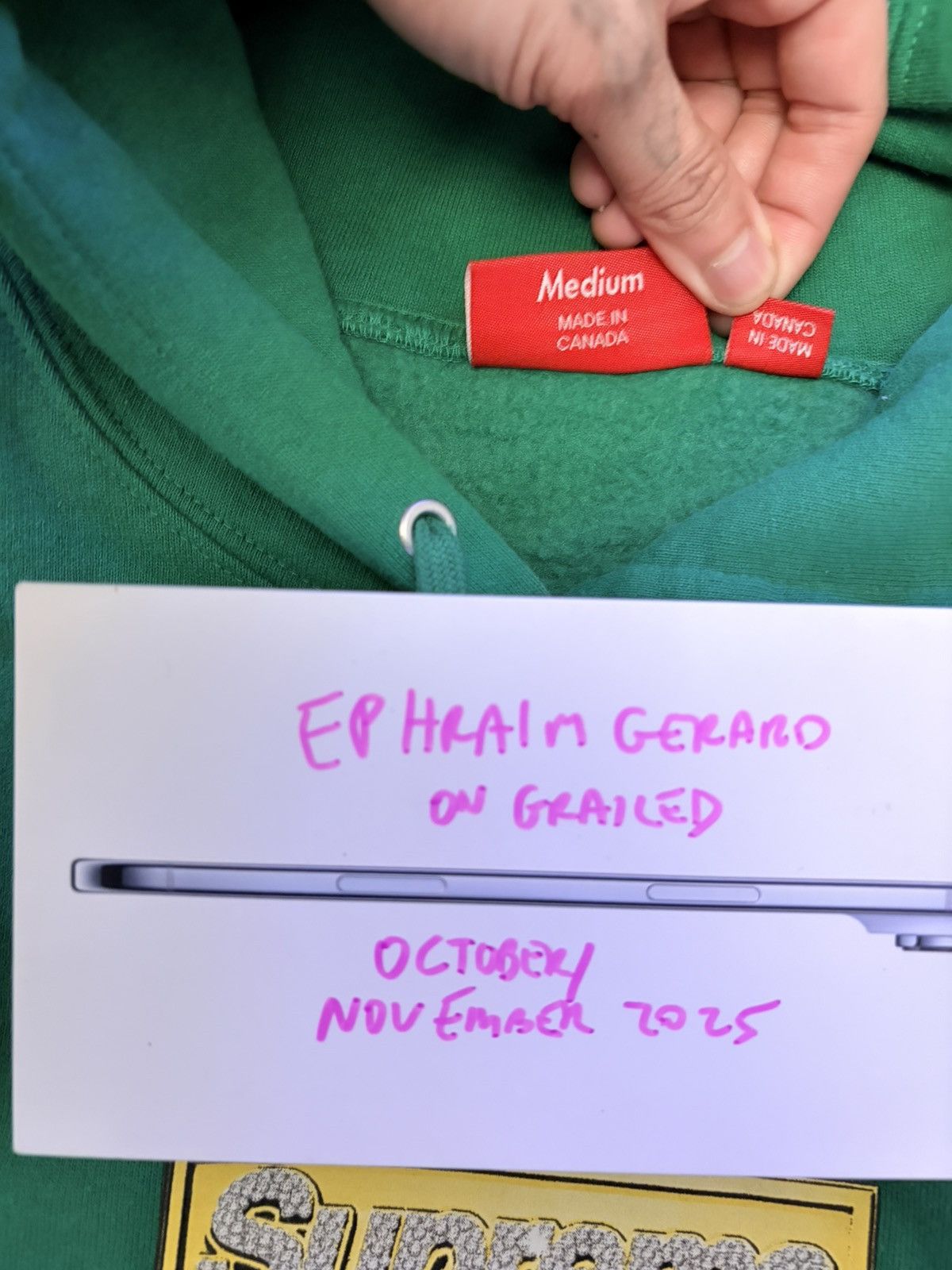 Supreme Supreme Bling Box Logo Hoodie Green M Size US M / EU 48-50 / 2 - 5 Thumbnail