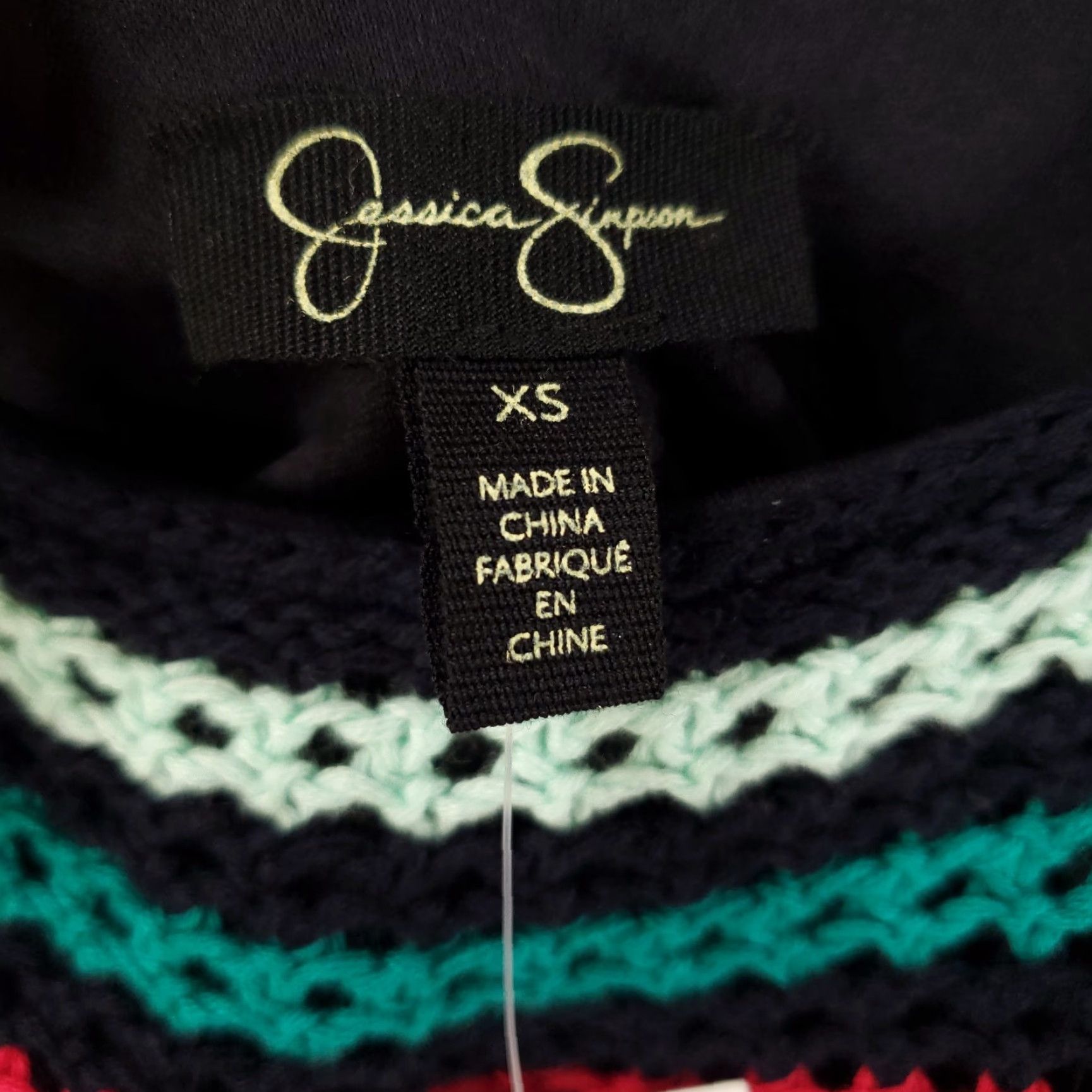 Jessica Simpson JESSICA SIMPSON Crochet Striped Cropped Tank Top Womens XS Multicolor Bohemian NWT Size XS / US 0-2 / IT 36-38 - 5 Thumbnail